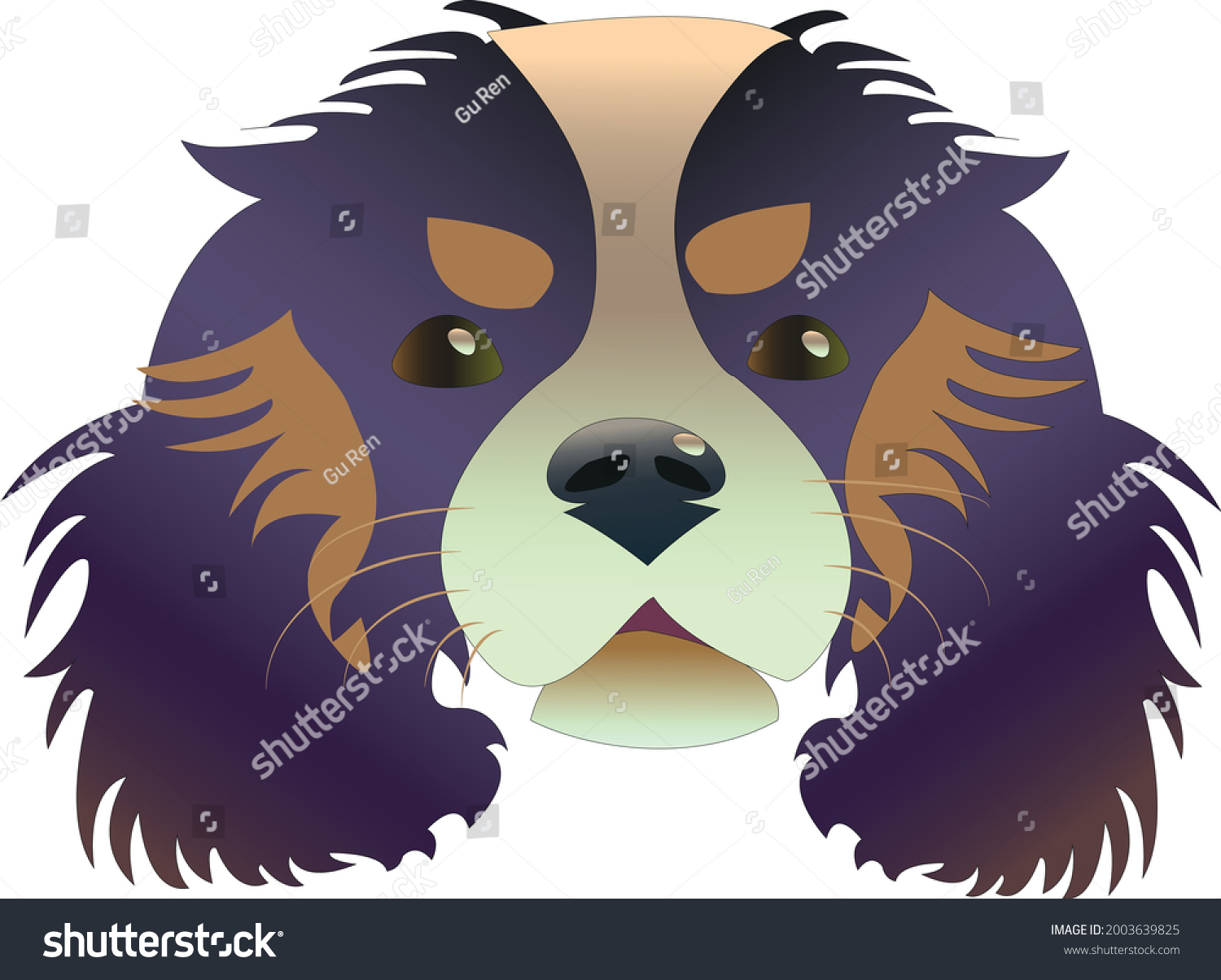 Cavalier King Charles Spaniel Pedigree Dog Stock Vector (Royalty Free ...