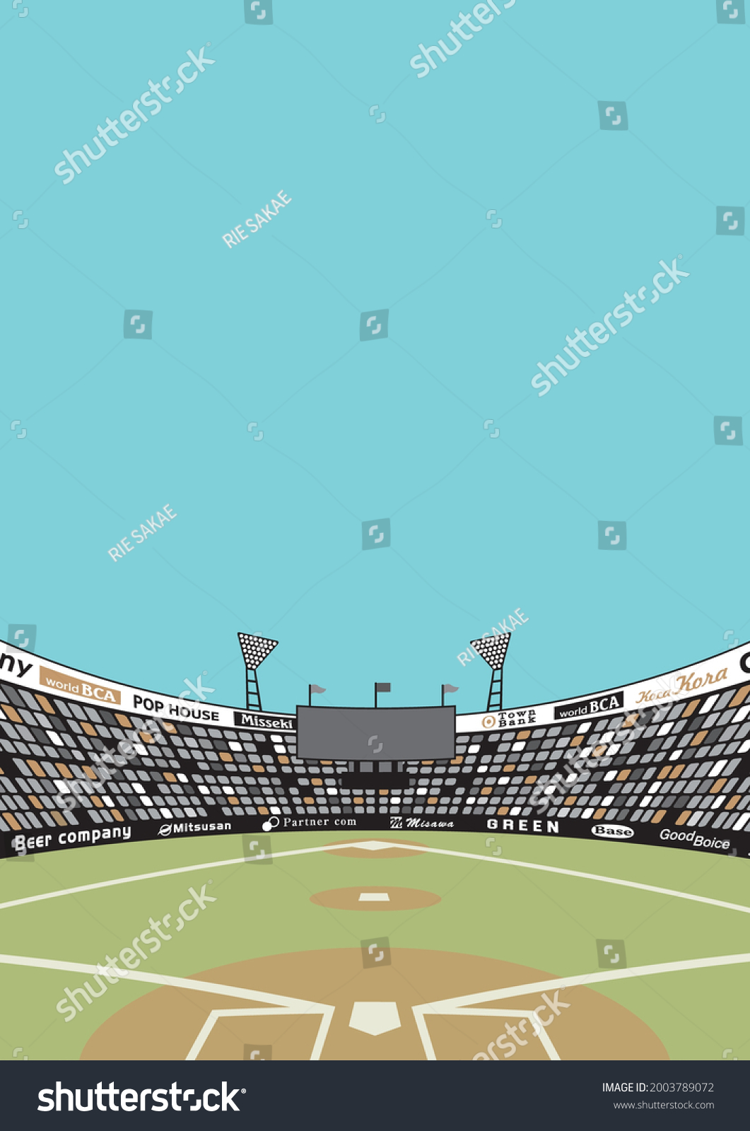 Illustration Baseball Ground Stock Vector (royalty Free) 2003789072 