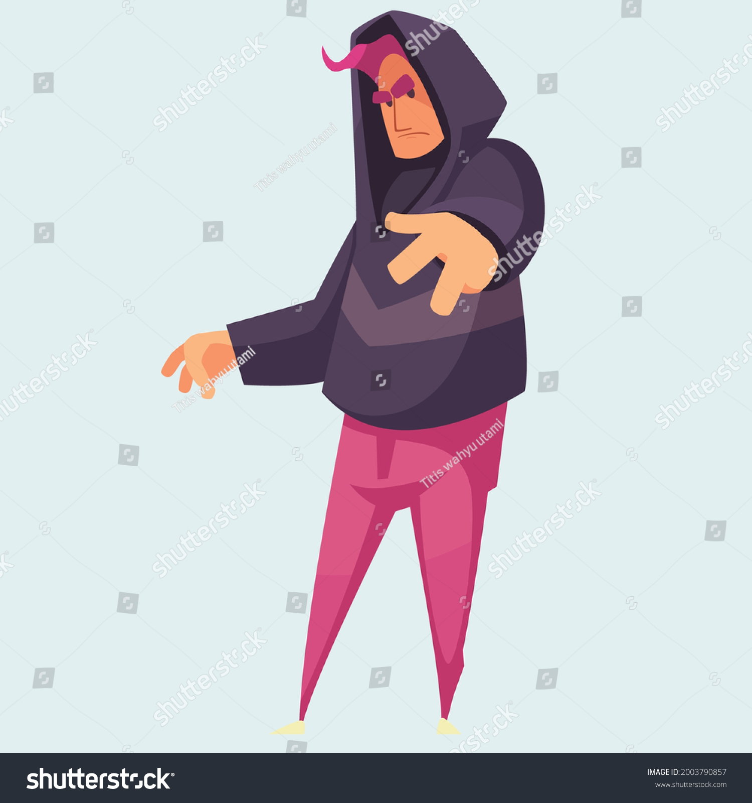 Criminal Character Cartoon Vector Illustration Stock Vector (Royalty