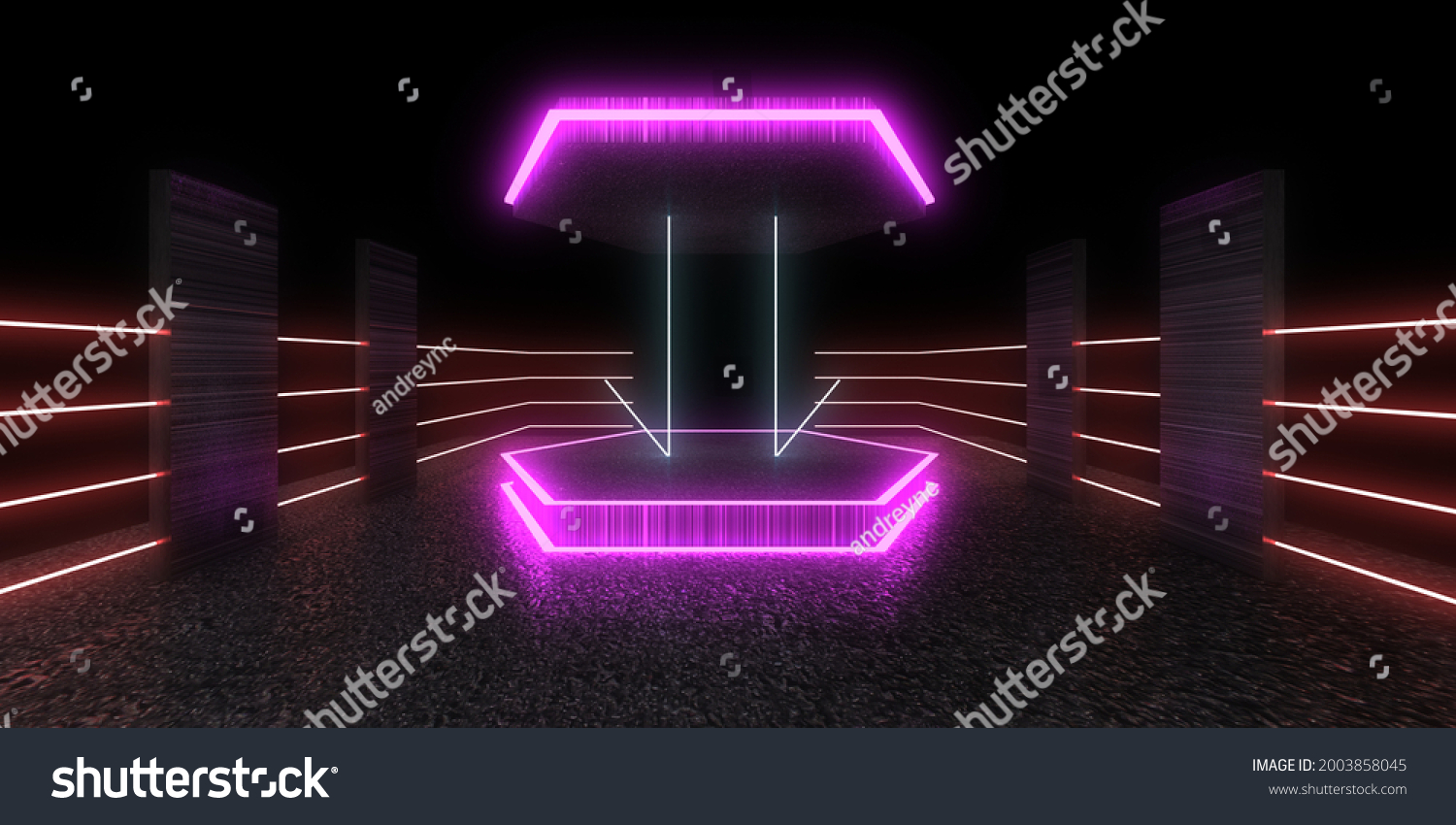 3d Abstract Background Neon Lights Lspace Stock Illustration 2003858045 