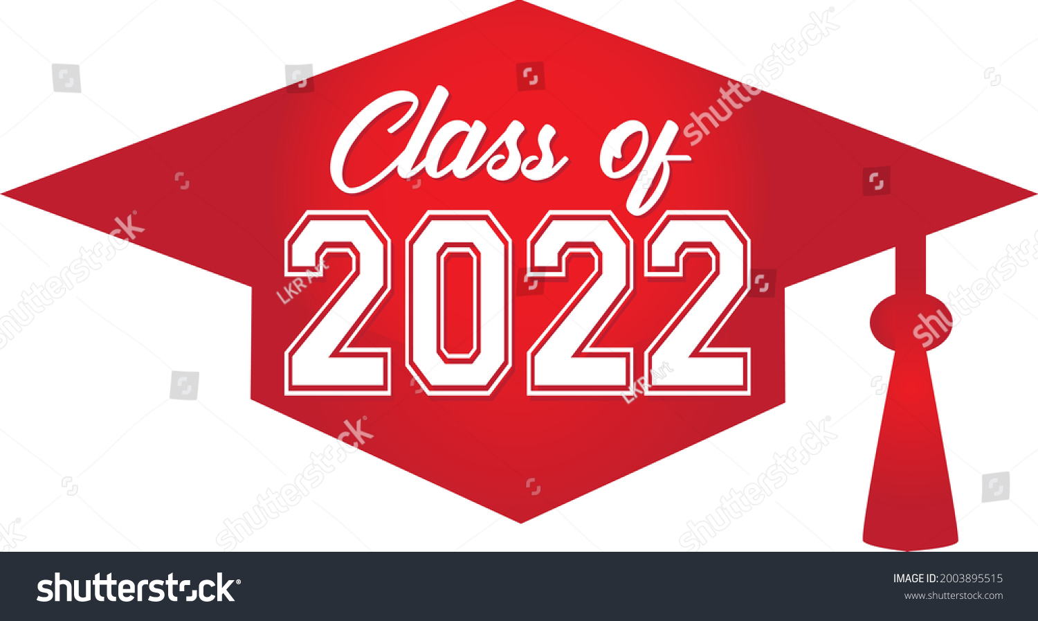 Class 2022 Red Graduation Cap Stock Vector (Royalty Free) 2003895515 ...