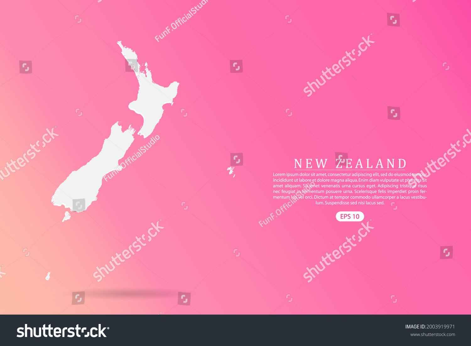 New Zealand Map World Map Vector Stock Vector Royalty Free 2003919971 Stock Vector New Zealand Map World Map Vector Template With D White Color On Pink Gradient Background For 2003919971