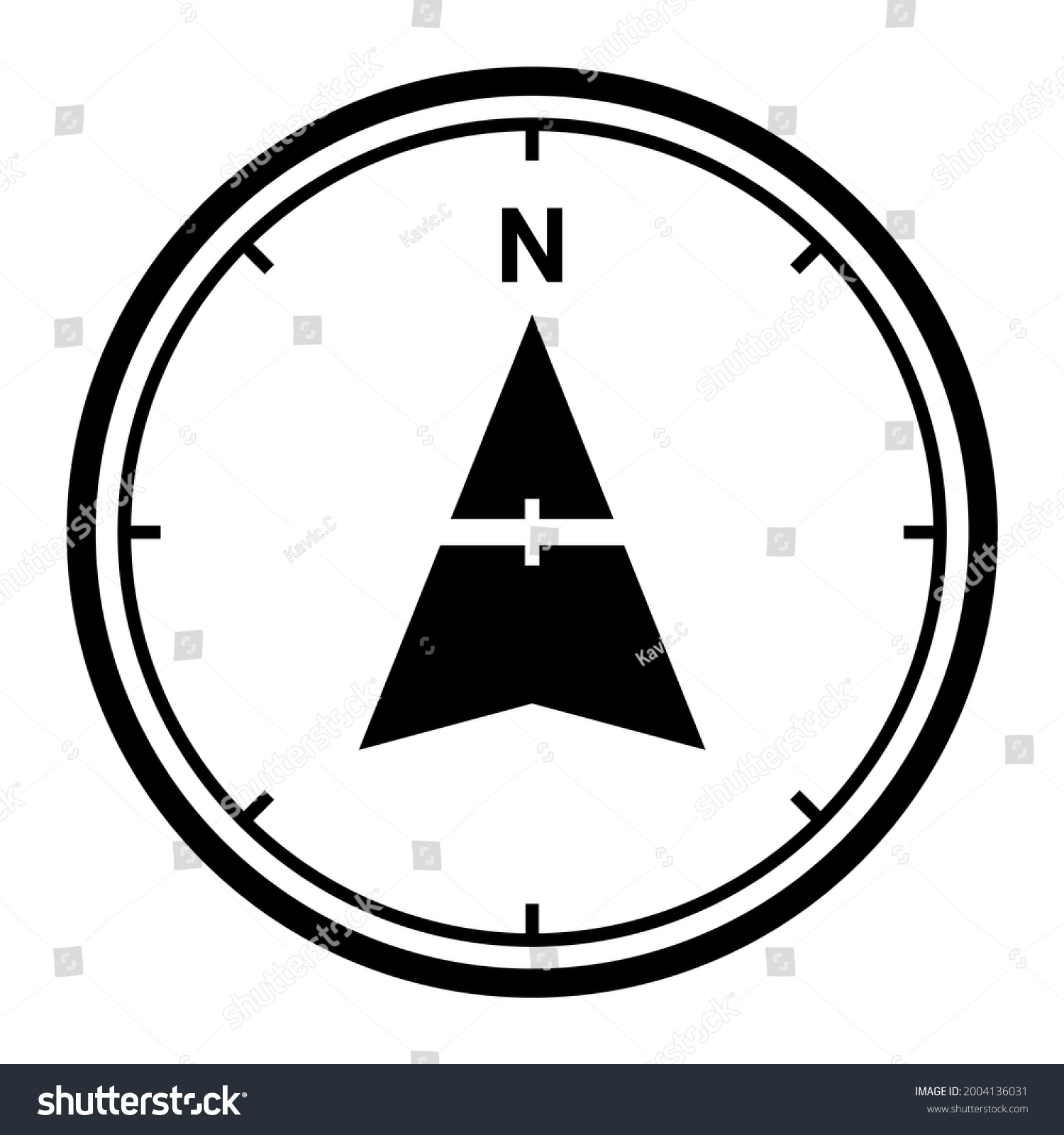 Map Direction Symbol North Sign Black Stock Vector (Royalty Free ...