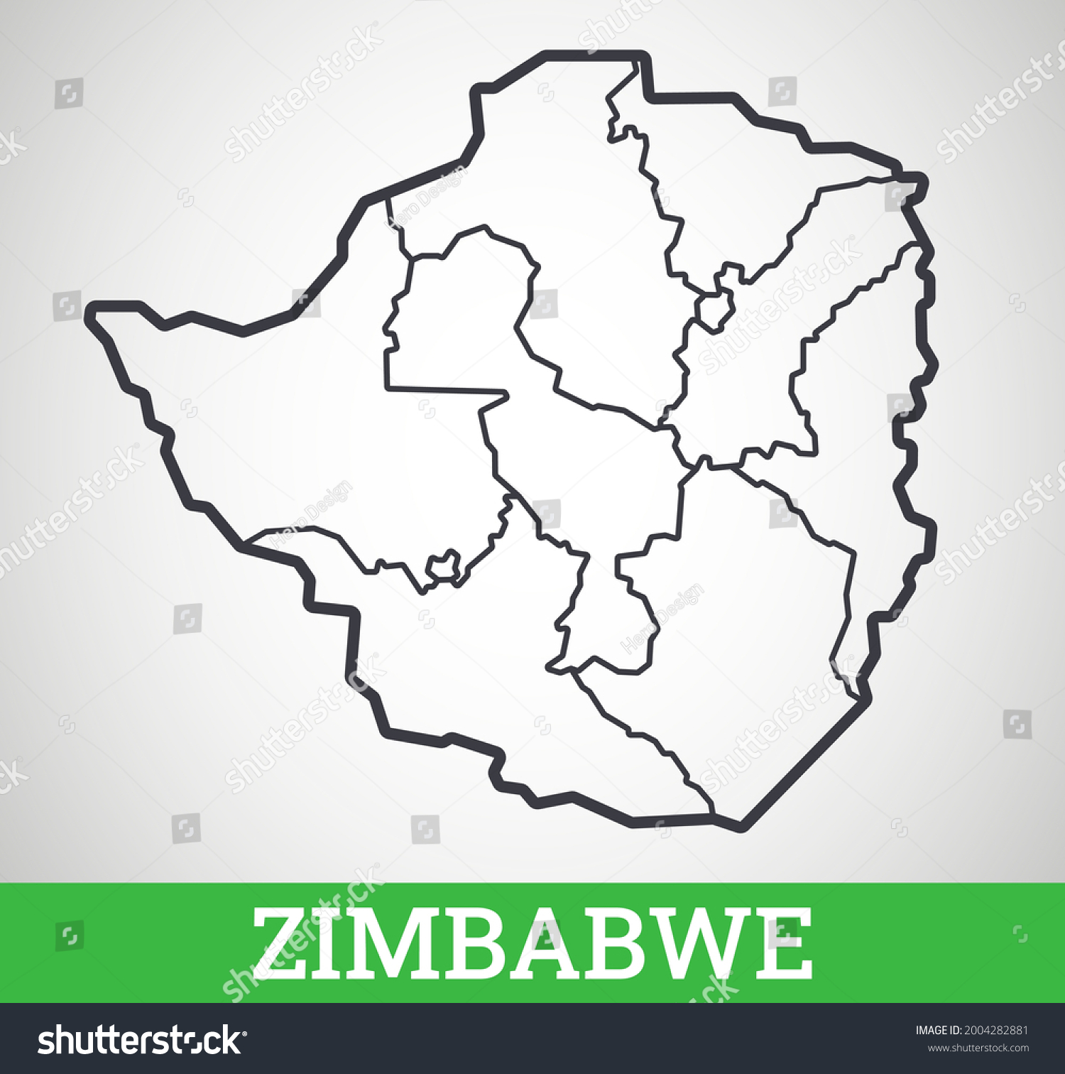 Simple Outline Map Zimbabwe Vector Graphic Stock Vector (Royalty Free ...