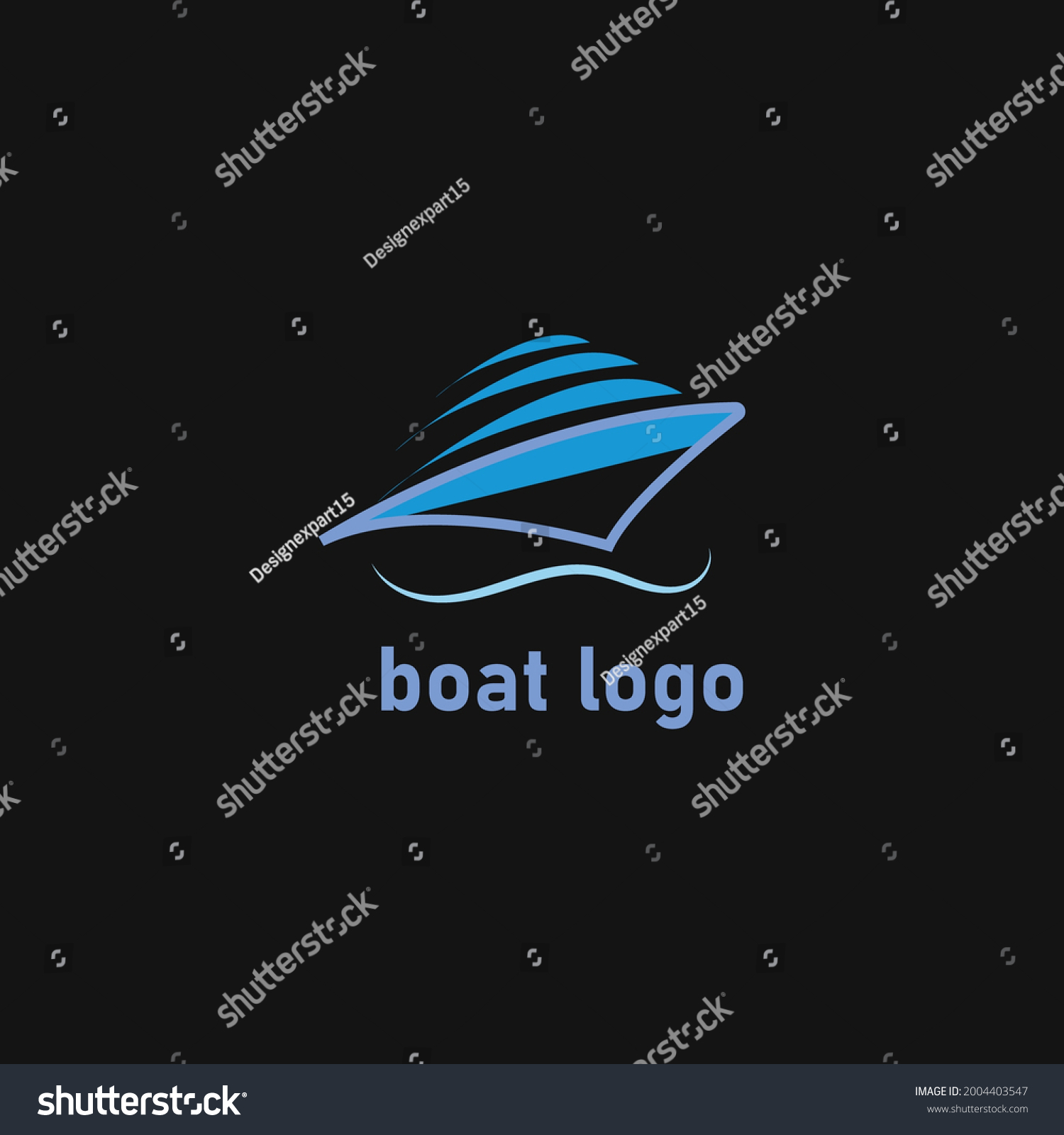 Blue Boat Logo Design Template Stock Vector (royalty Free) 2004403547 