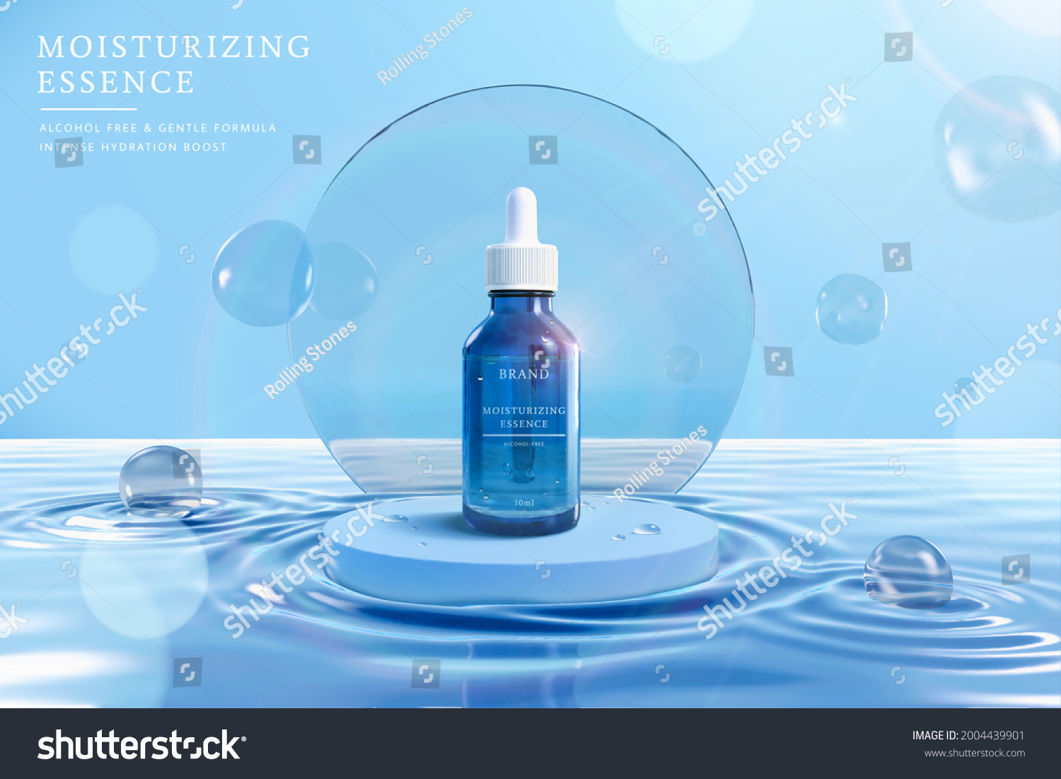 3d Hydrating Moisturizer Banner Ad Illustration Stock Illustration ...