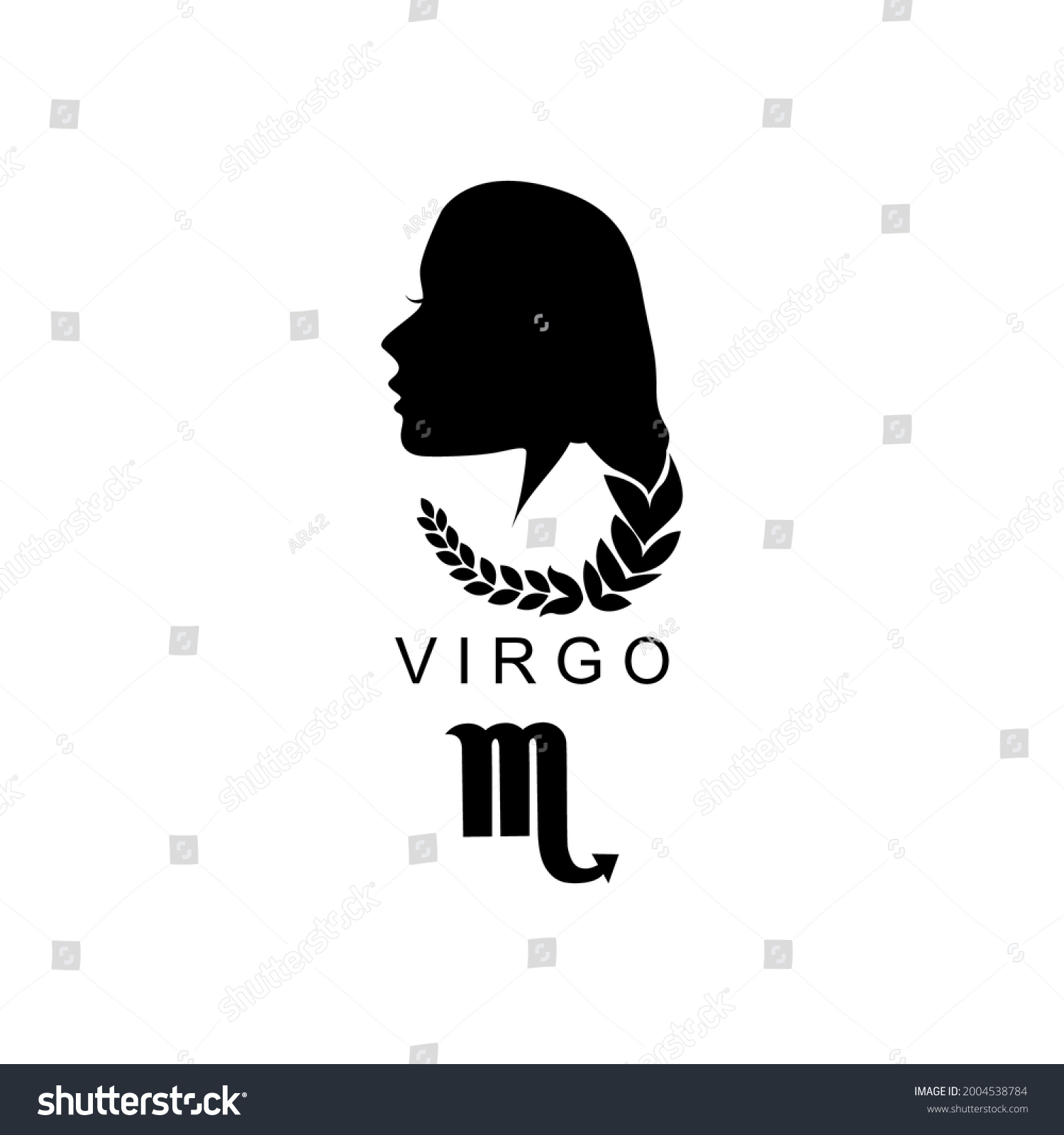 Illustration Virgo Astrological Sign Beautiful Girl Stock Vector ...