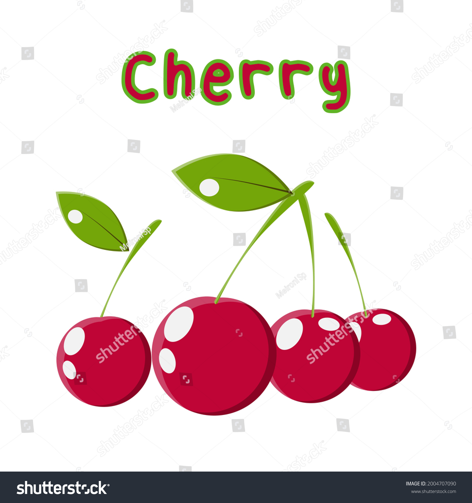 Vector Illustration Cherry Bright Cherry Illustration Stock Vector ...