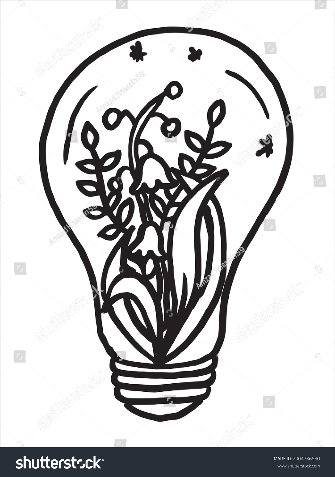 Flower Light Coloring Page Stock Vector (Royalty Free) 2004786530 ...