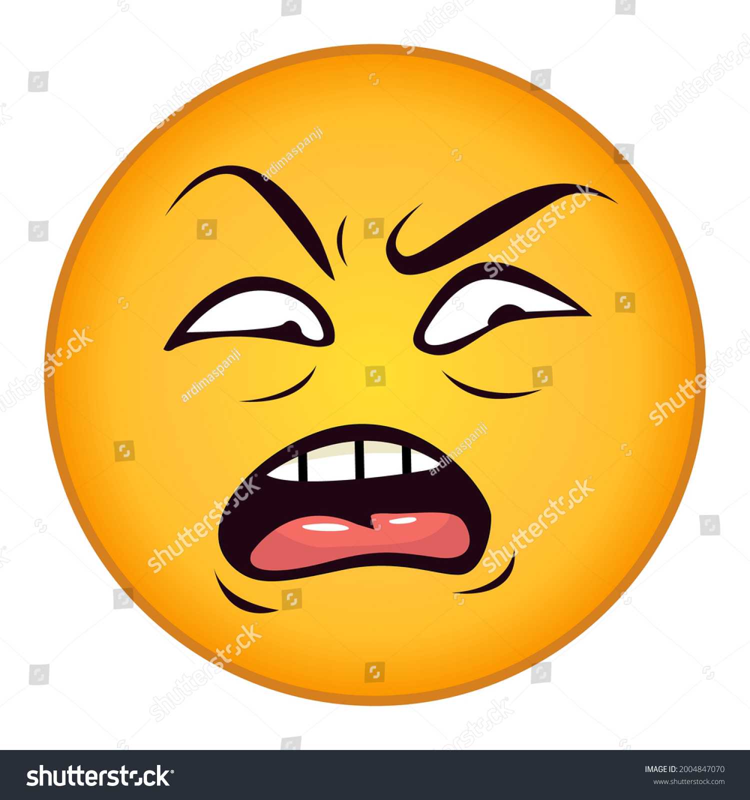 Angry Emoticon Character Commercial Streetwear Design Stock Vector Royalty Free 2004847070 3499