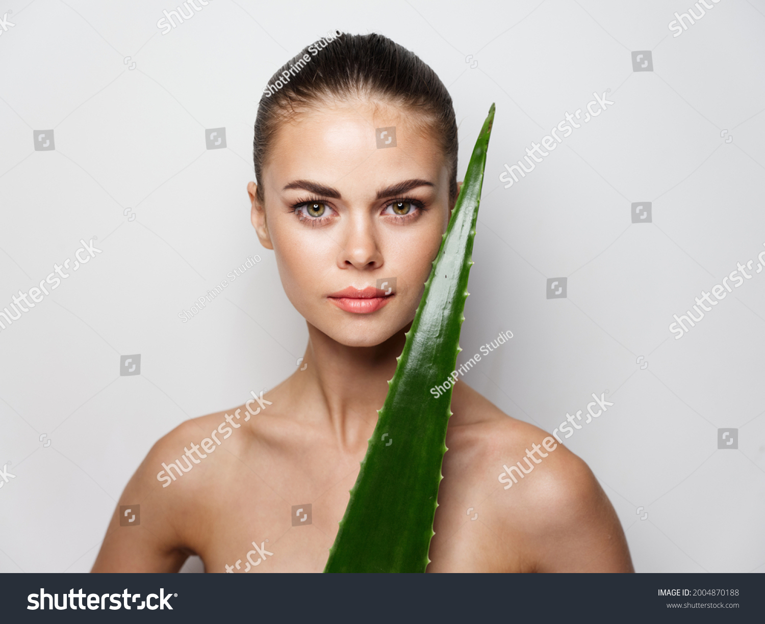 Nude Woman Clean Skin Cosmetology Green Stock Photo Shutterstock