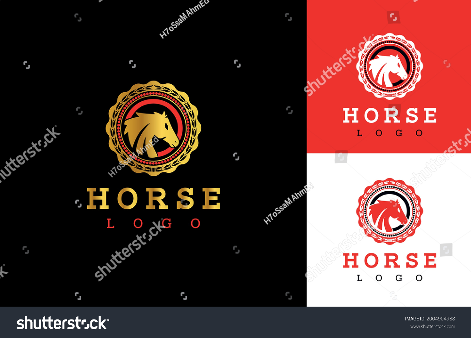 Horse Logo Template Elegant Luxury Gold Stock Vector (Royalty Free ...