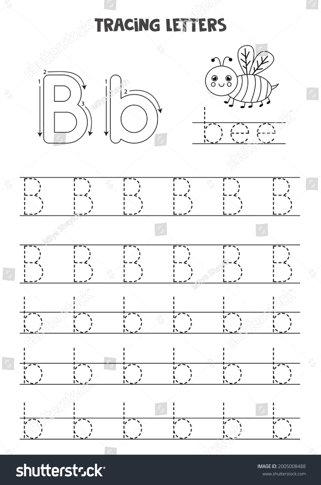 Trace Letters English Alphabet Uppercase Lowercase Stock Vector ...