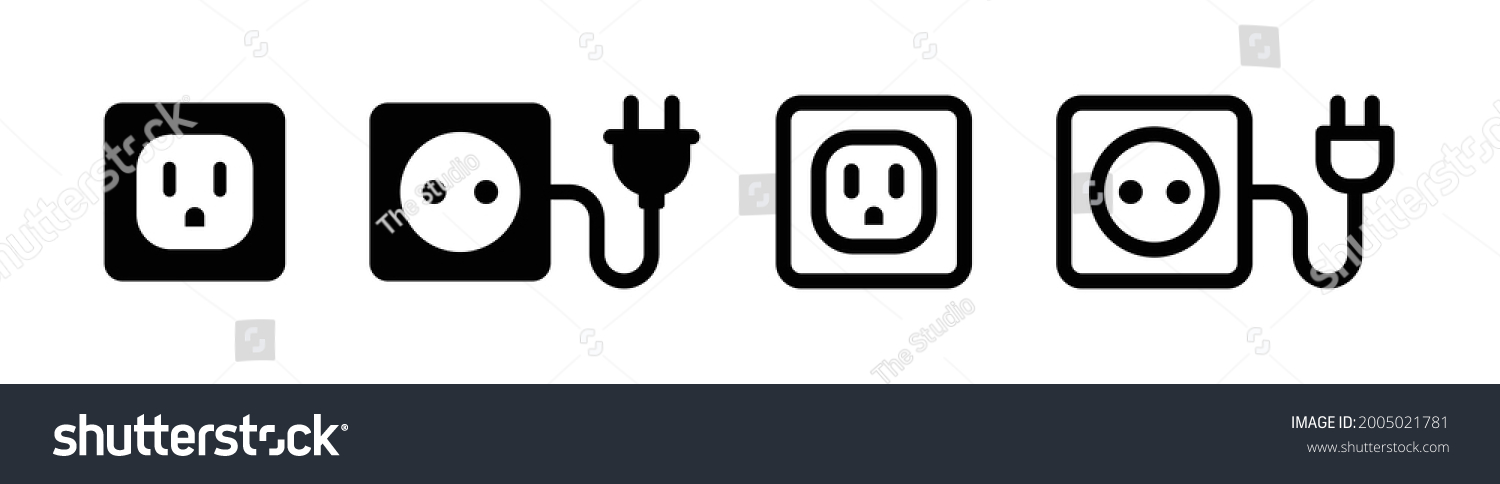 Electricity Socket Power Plug Vector Illustration Stock Vector (Royalty ...