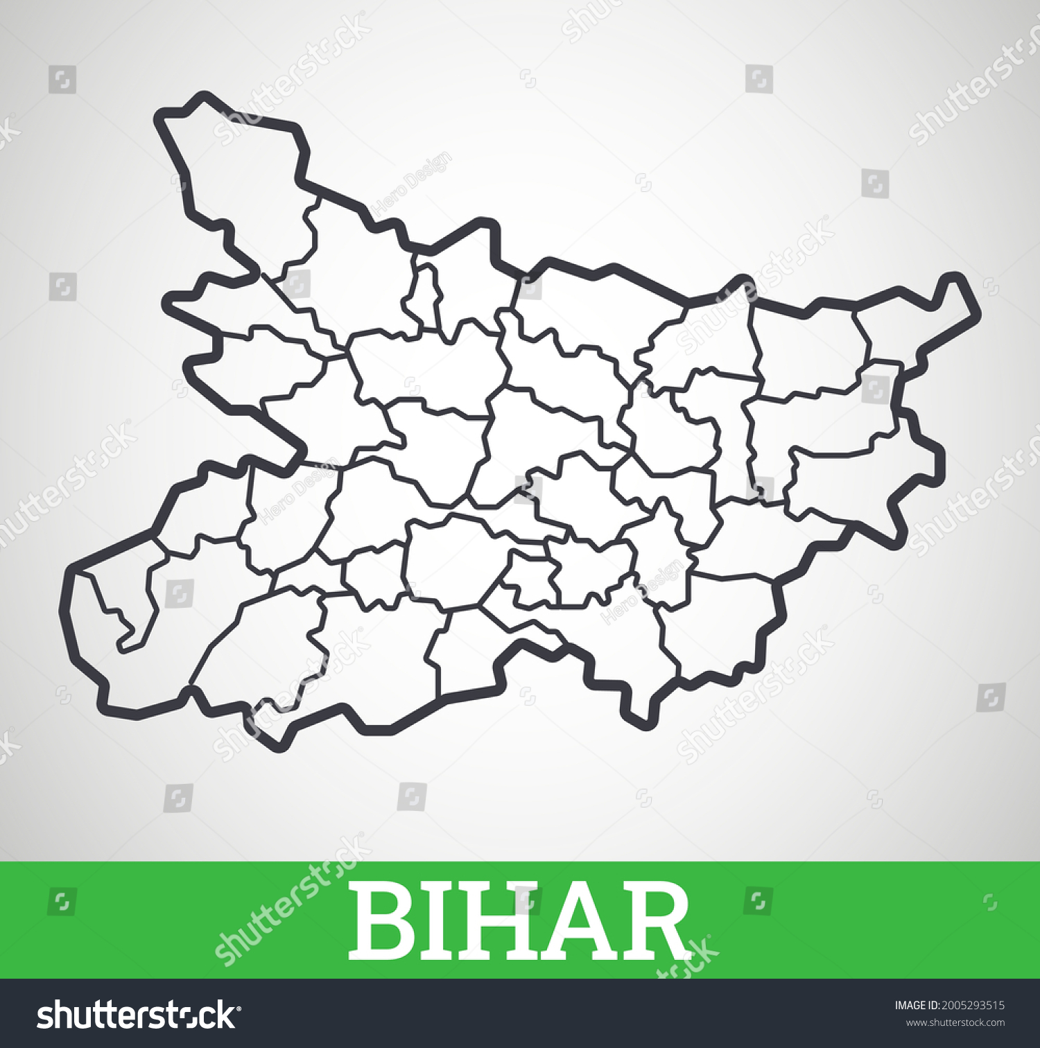 Simple Outline Map Bihar India Vector Stock Vector (Royalty Free ...