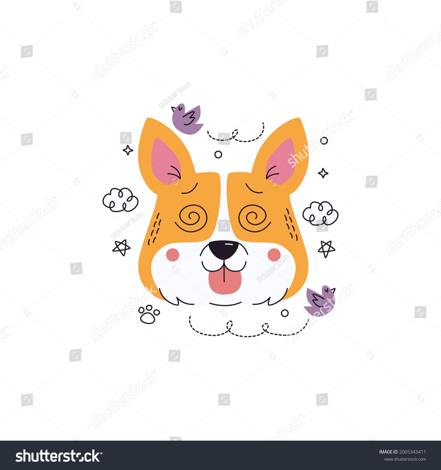 Dog Dizzy Emoticon Vector Illustration Stock Vector (Royalty Free ...