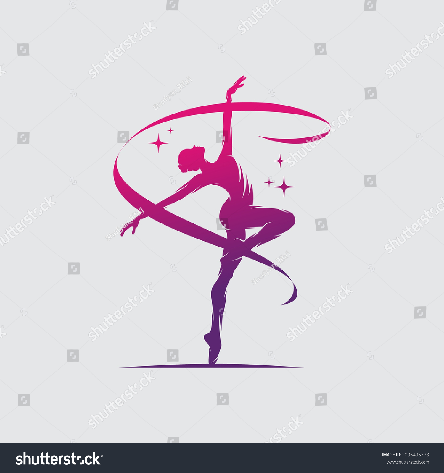 Rhythmic Gymnast Professional Arena Logo Stock Vector (Royalty Free ...