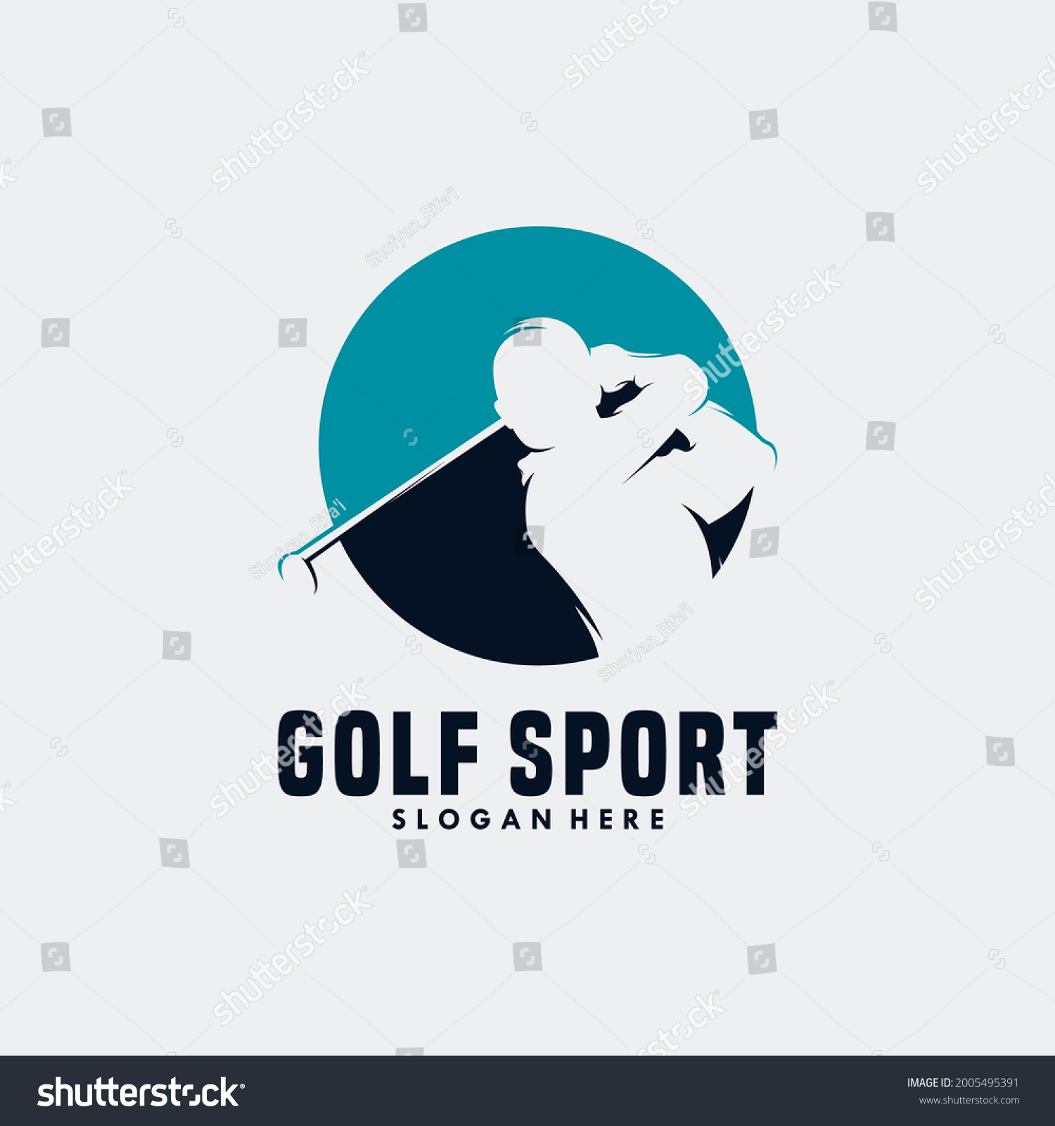 Golf Player Logo Design Vector Template Stock Vector (Royalty Free ...