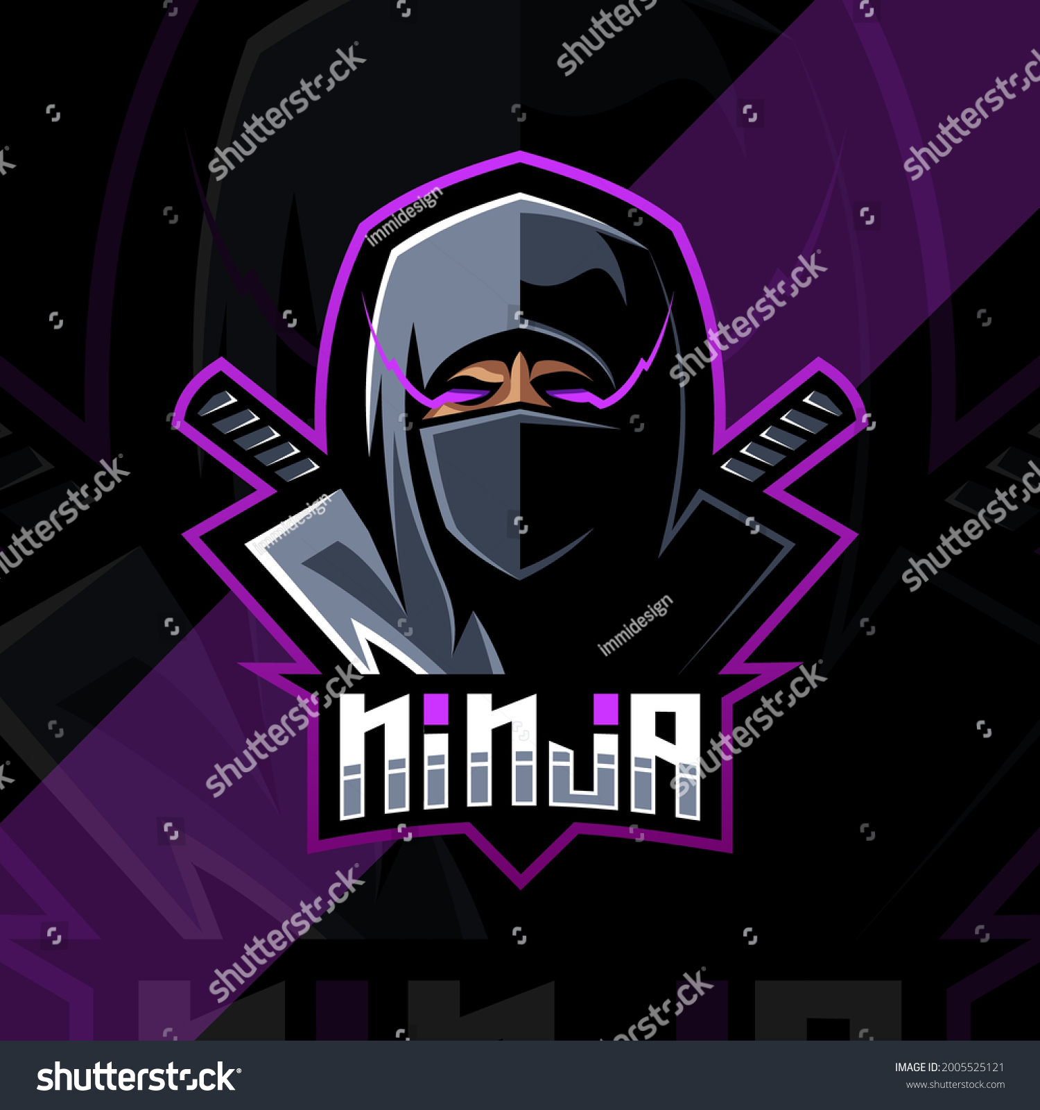 Head Ninja Mascot Logo Esport Design Stock Vector (royalty Free 