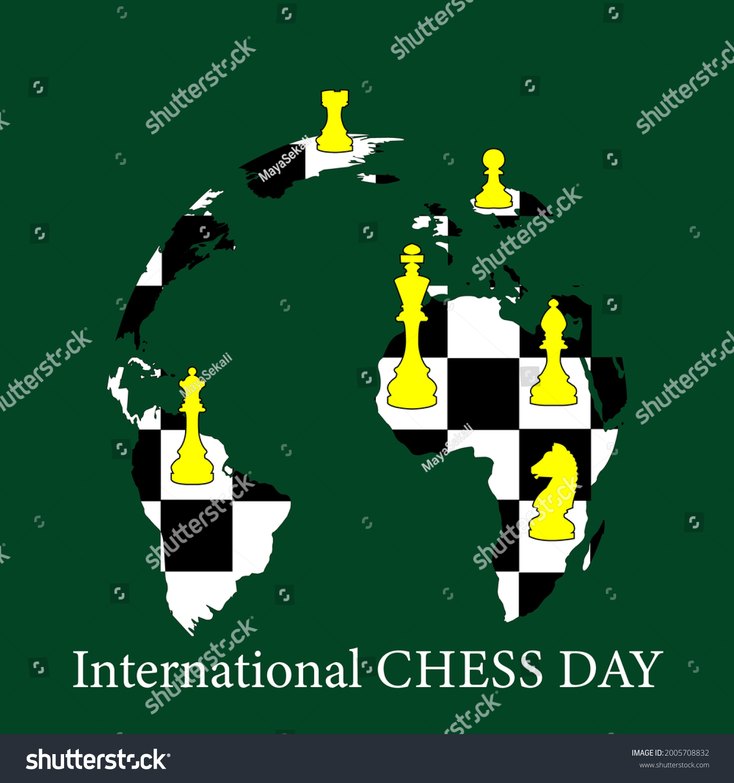 International Chess Day Concept Illustration Vector Stock Vector