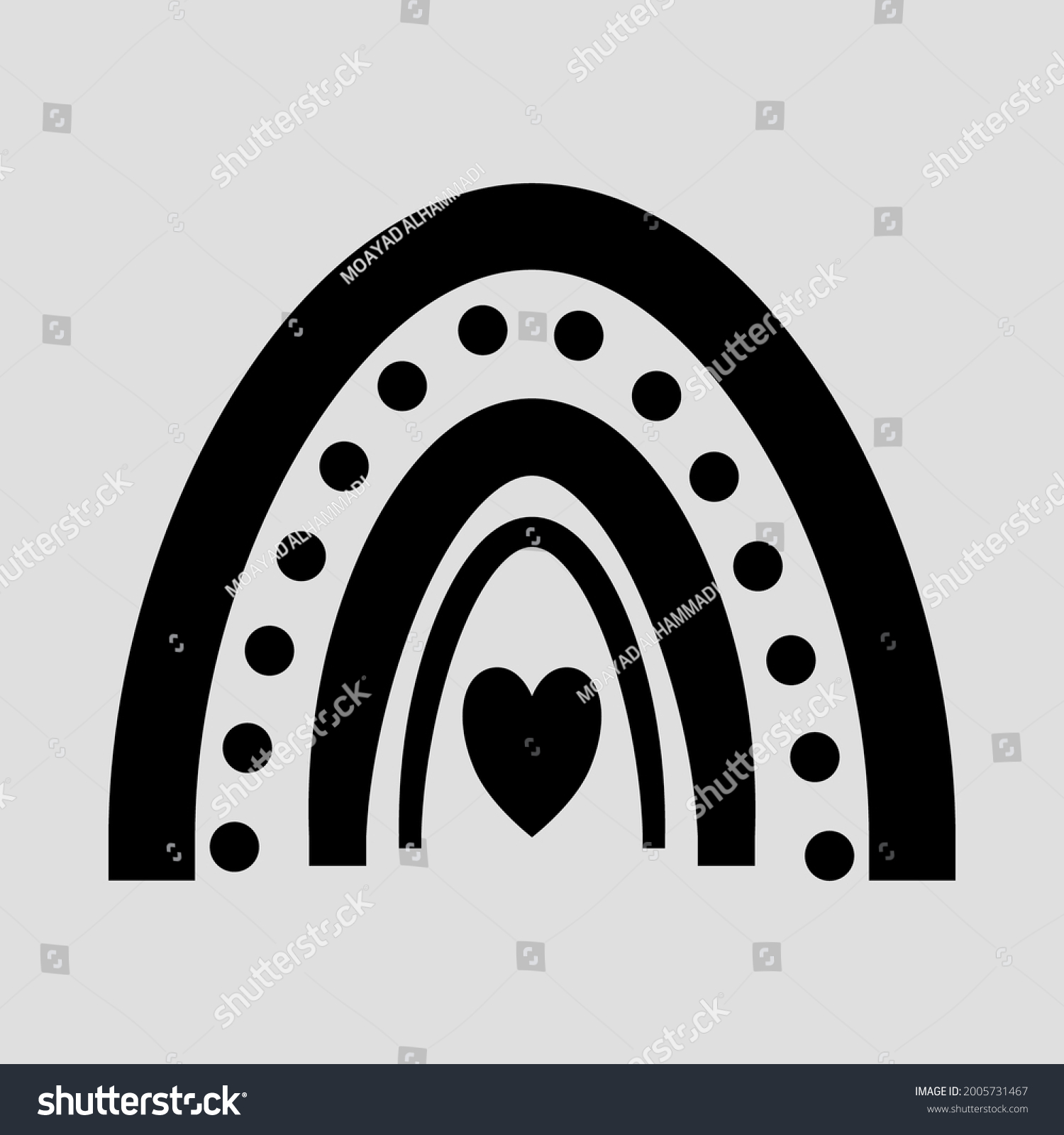 Boho Rainbow Heart Clipart Stock Vector (Royalty Free) 2005731467 ...