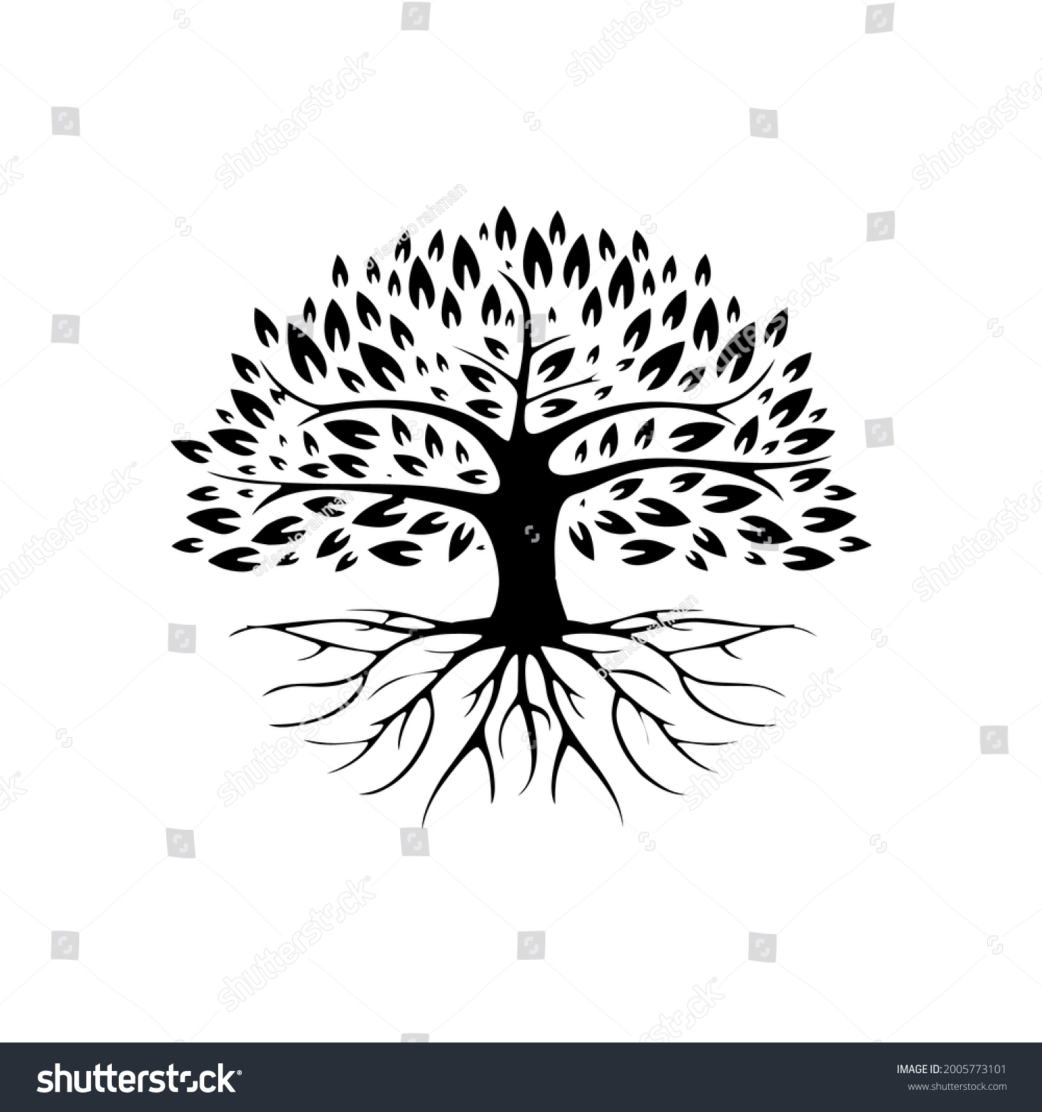 Tree Isolated White Background Vector Illustration Stock Vector ...