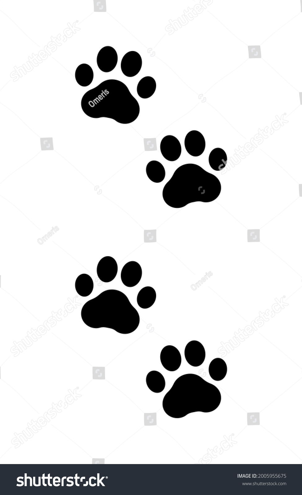 Paw Prints Icon Dog Puppy Cat Stock Vector (Royalty Free) 2005955675 ...