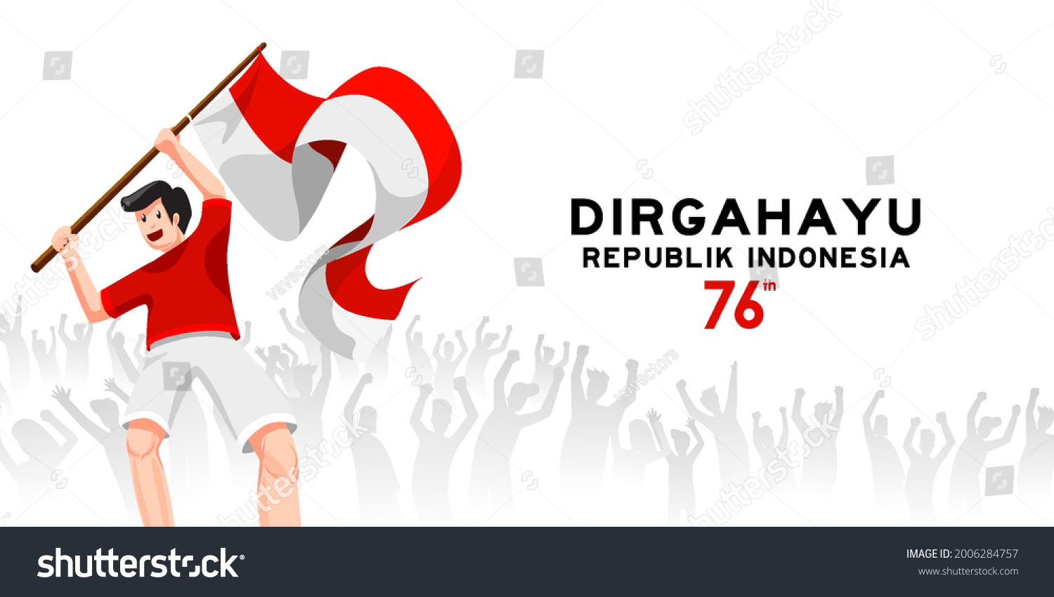 Dirgahayu Kemerdekaan Republik Indonesia Means Happy Stock Vector Royalty Free 2006284757 9608