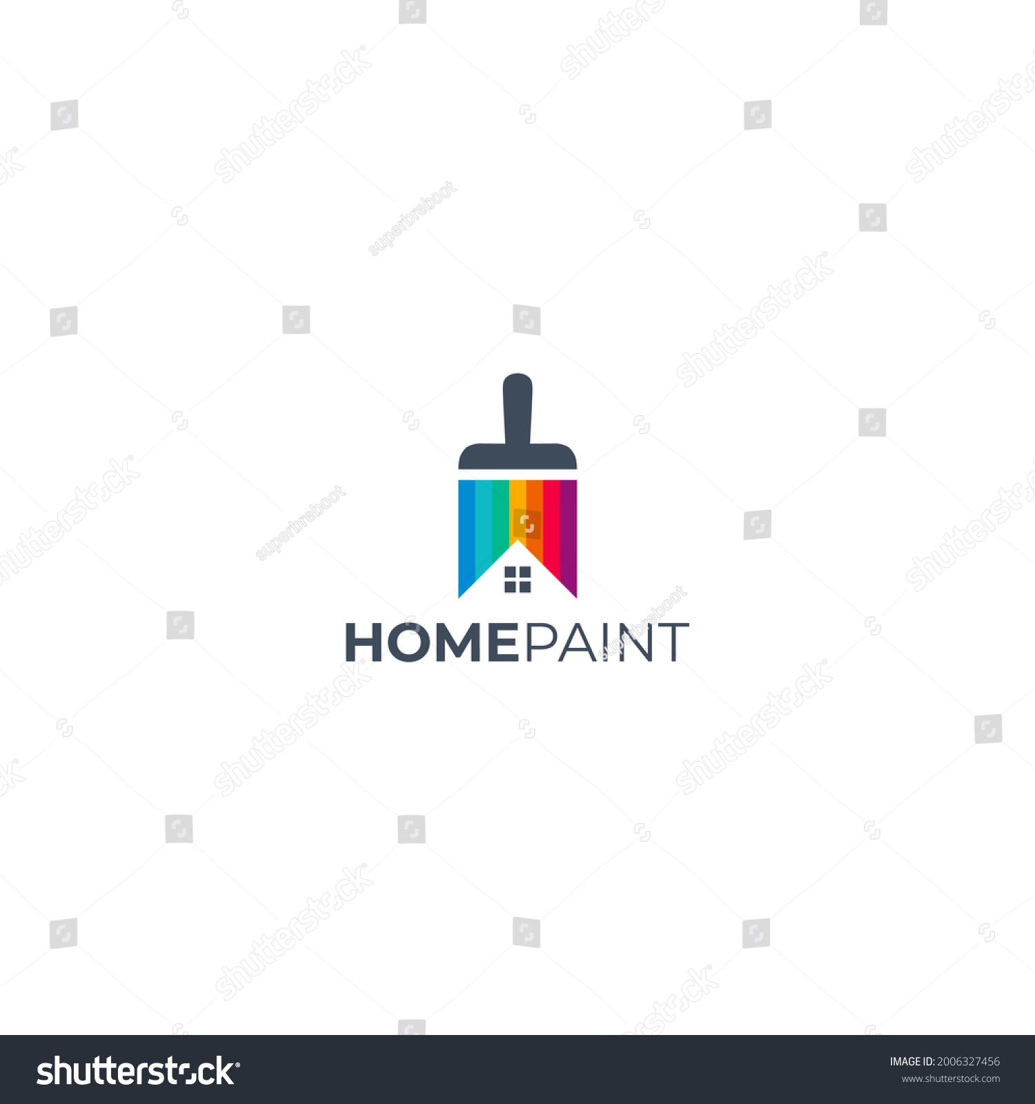 Home Brush Logo House Digital Paint Stock Vector (Royalty Free ...