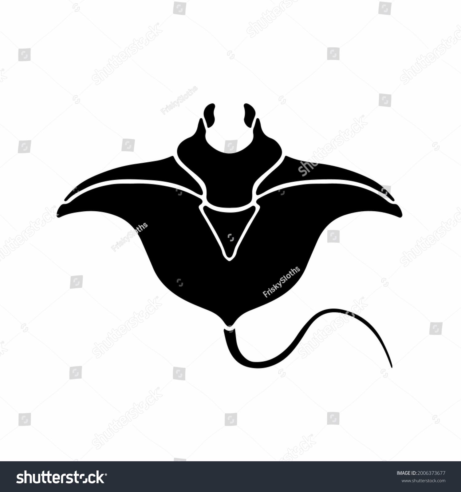 Manta Ray Logo Symbol Stencil Design Stock Vector (Royalty Free ...