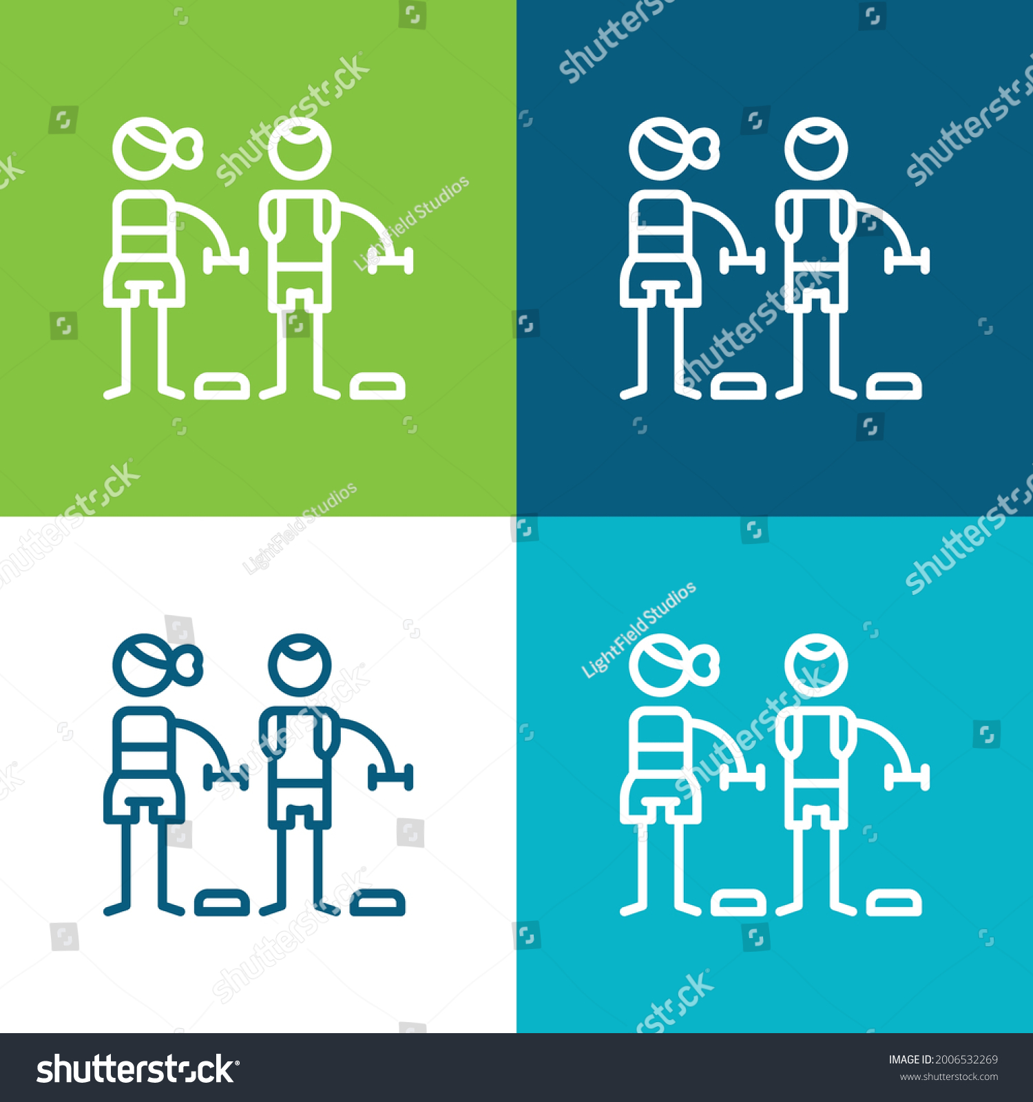 Bodypump Flat Four Color Minimal Icon Stock Vector (Royalty Free ...