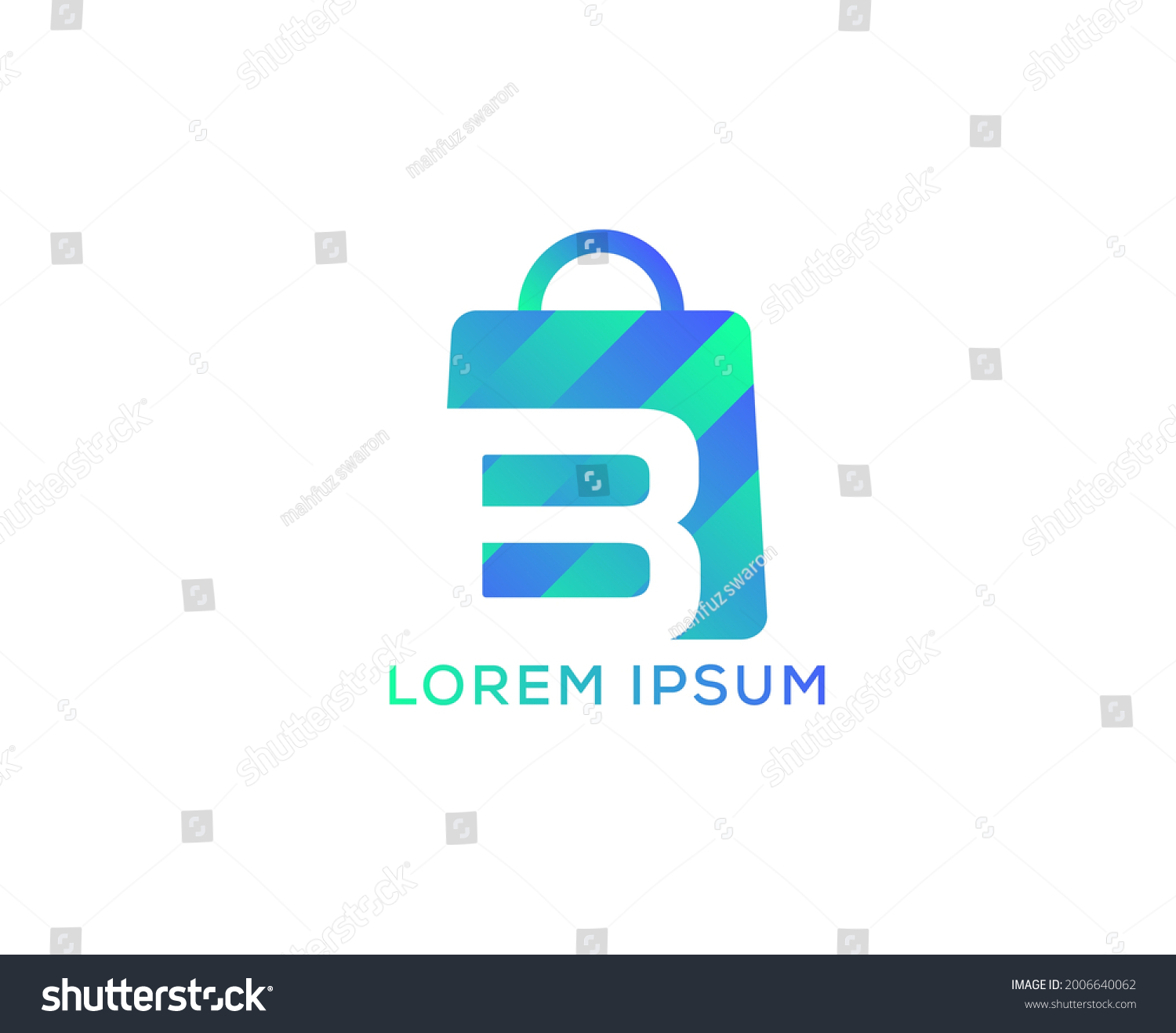 B Letter Shopping Logo Design Vector Stock Vector (Royalty Free ...