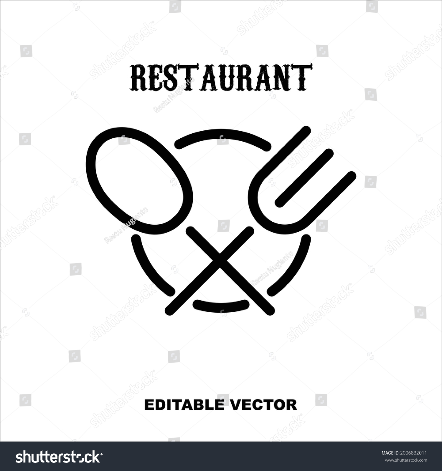 Fork Spoon Restaurant Logo Vector Templateminimalist Stock Vector ...