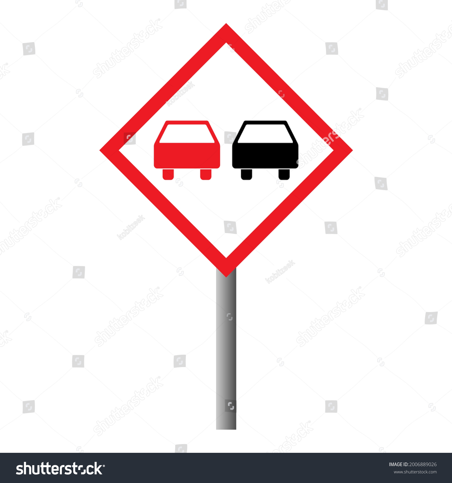 No Overtaking Warning Road Prohibition Transportation Stock Vector ...