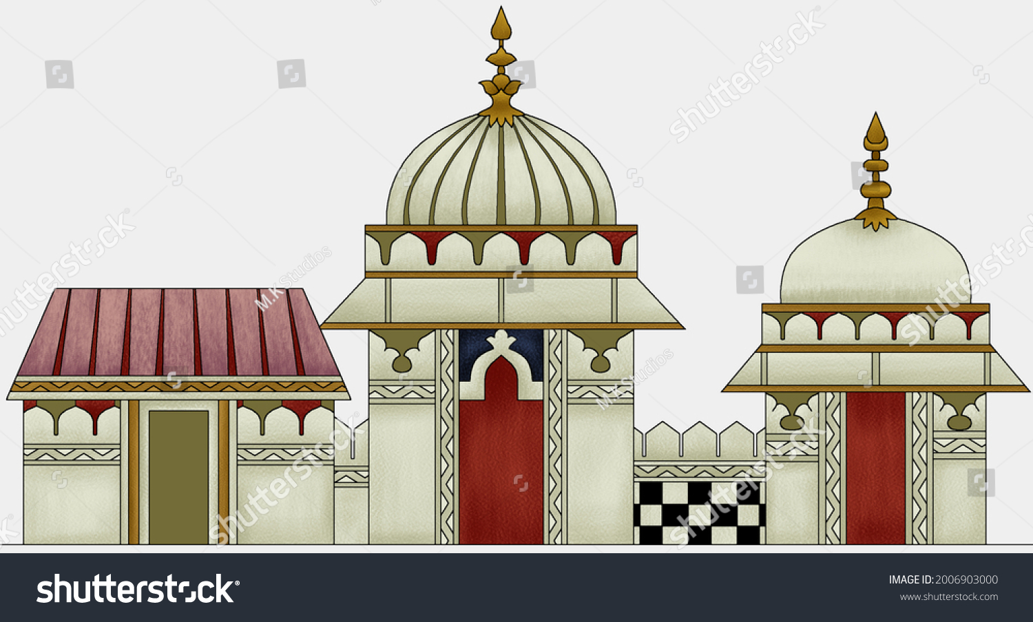 Mughal Architecture Miniature Painting Manually Illustrated Stock   Stock Photo Mughal Architecture Miniature Painting Manually Illustrated Mughal Building Painting Artwork 2006903000 