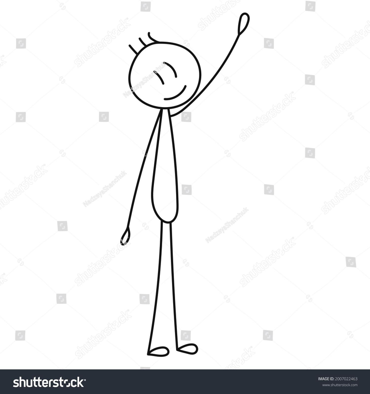 Stick Figure Man Pulls His Hand Stock Vector (Royalty Free) 2007022463 ...