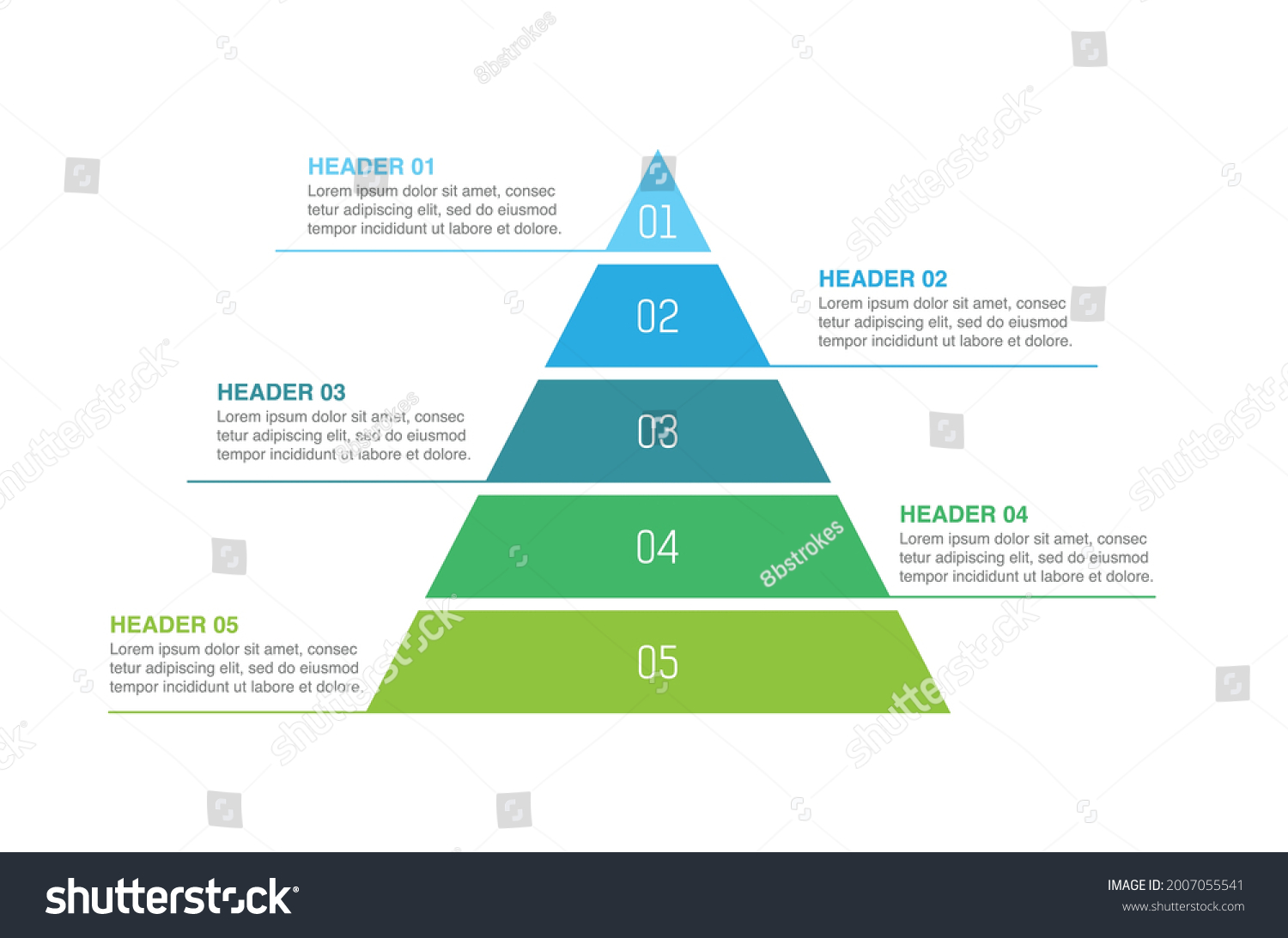 Colorful Triangle Pyramid Chart Infographics Template Stock Vector ...