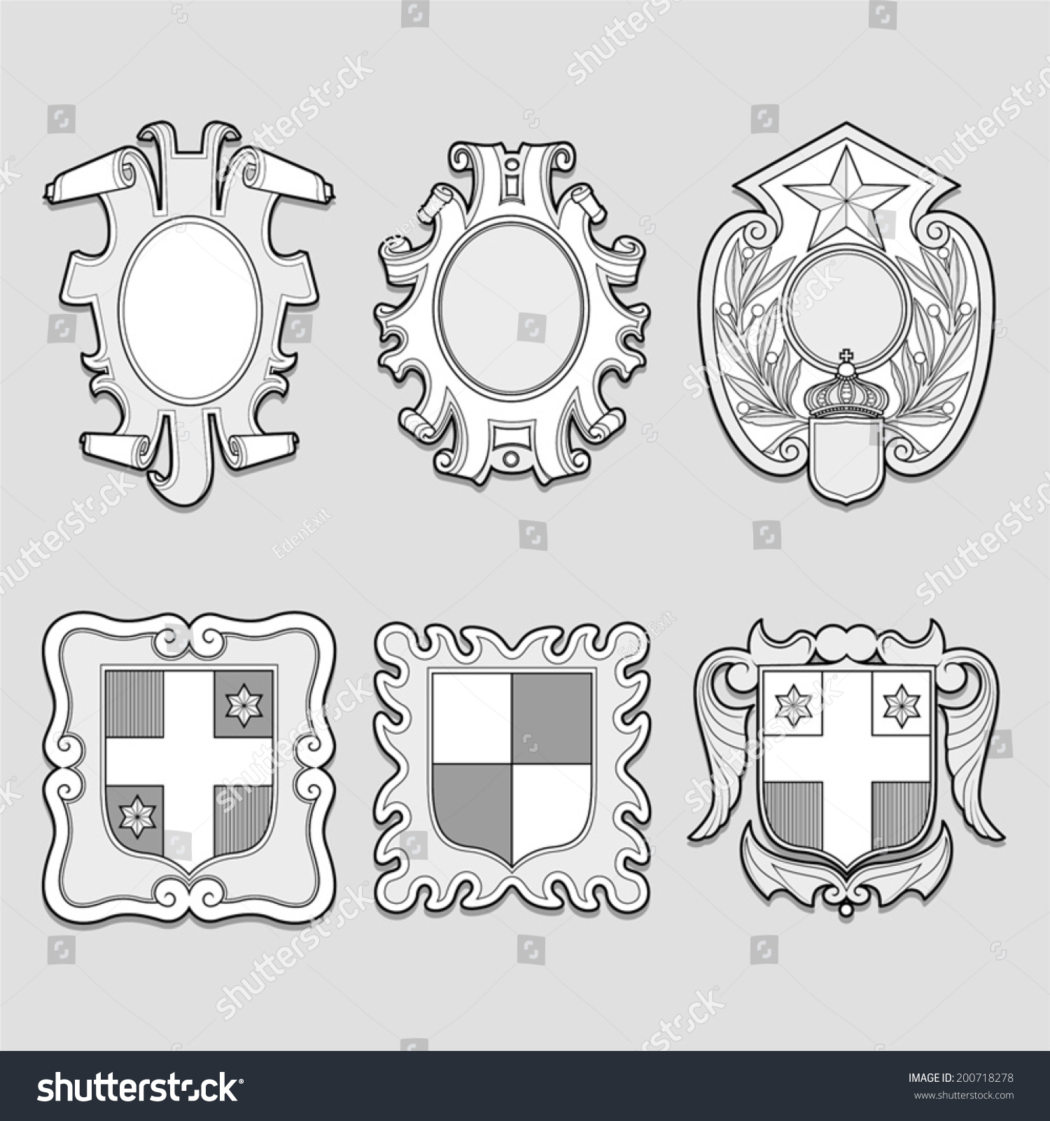 Heraldry Vector Set Stock Vector Royalty Free Shutterstock