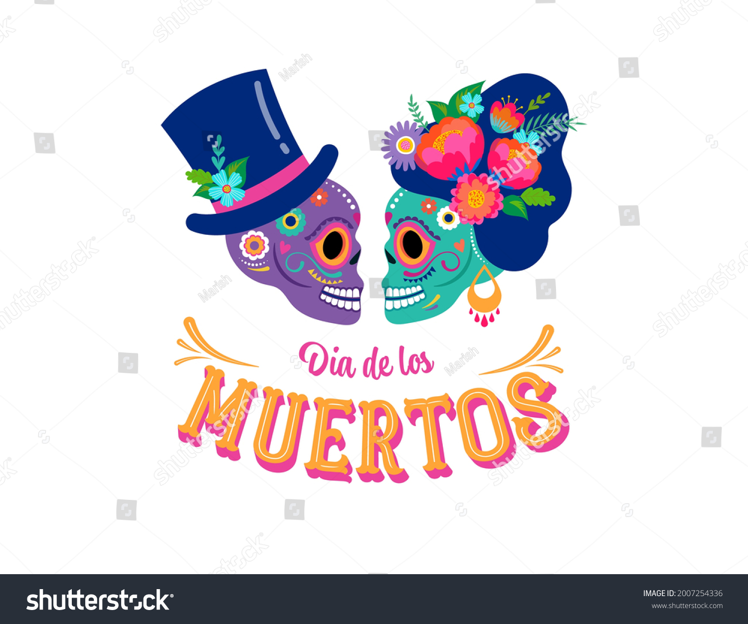 Day Dead Dia De Los Muertos Stock Vector Royalty Free 2007254336 Shutterstock 2189