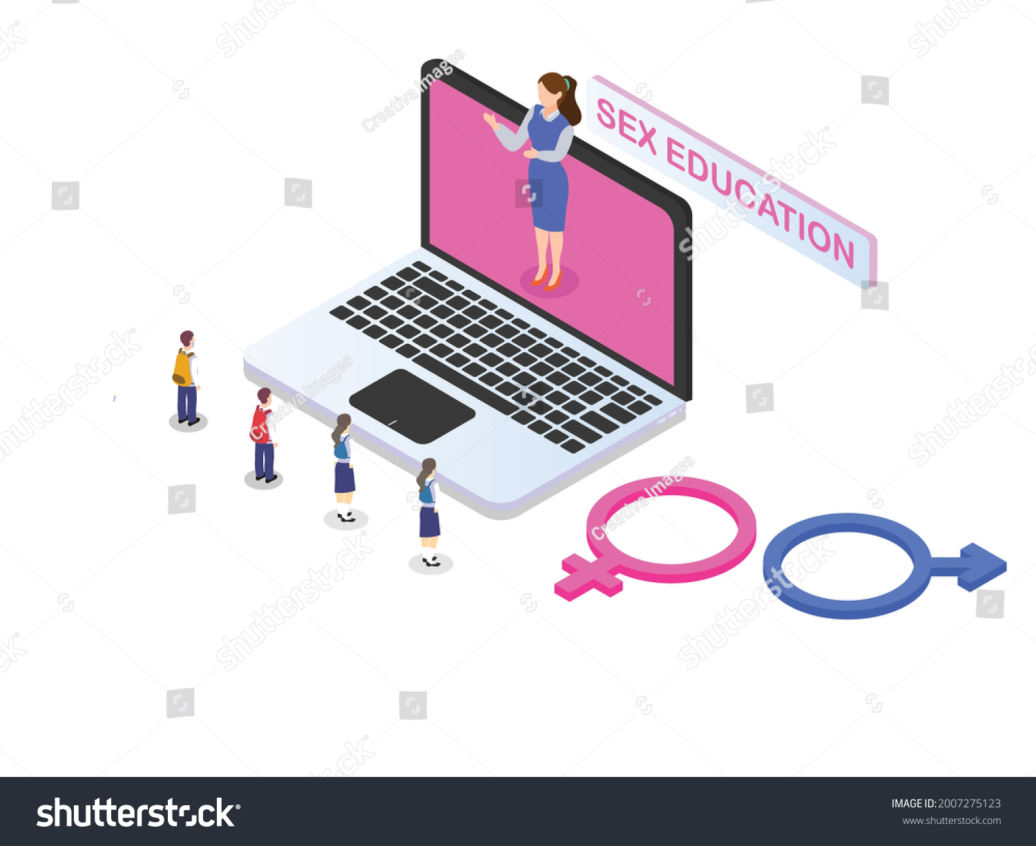 Learning Sex Education Isometric 3d Vector Stock Vector Royalty Free