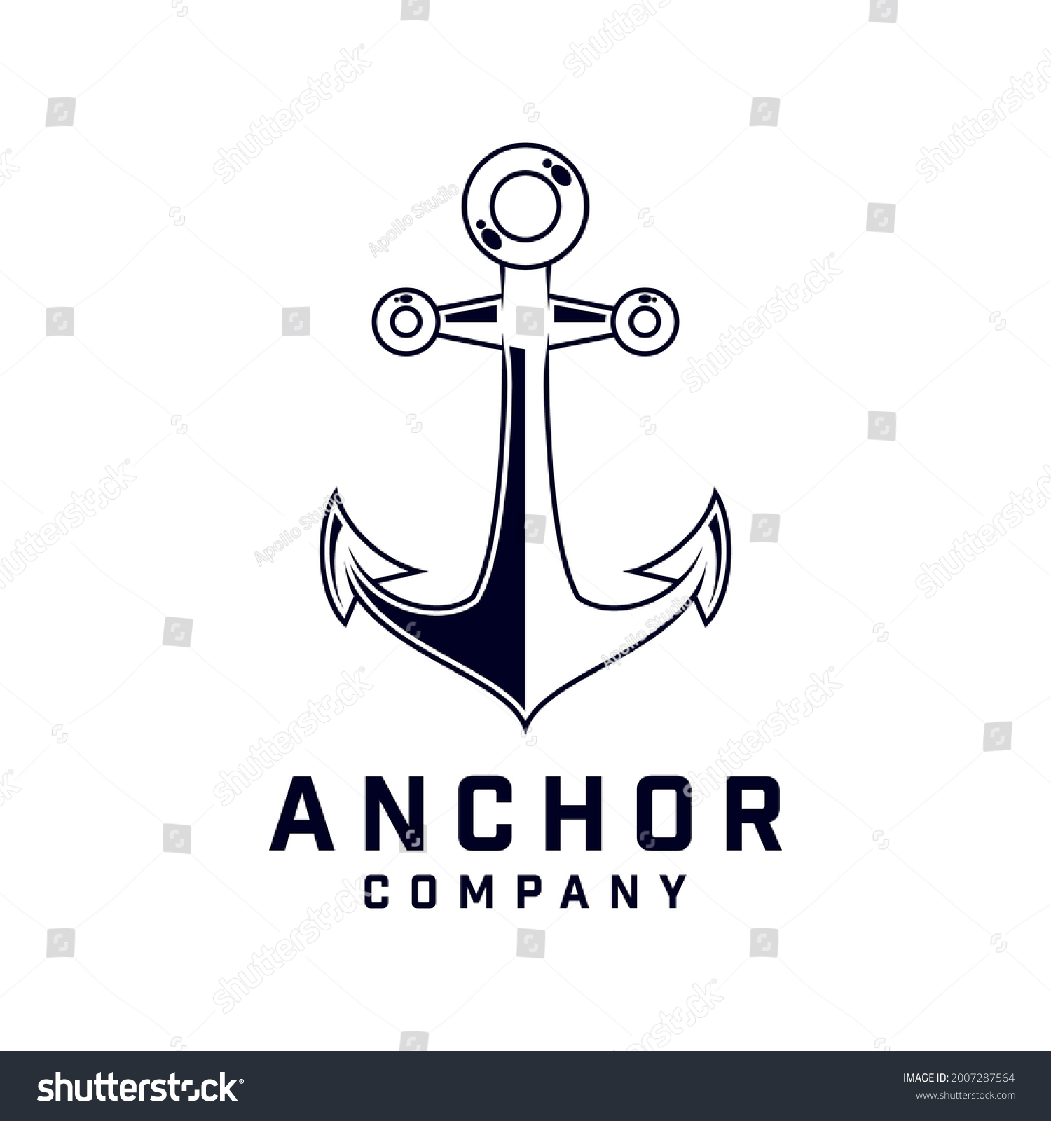 Anchor Logo Design Marine Retro Emblems Stock Vector (royalty Free 