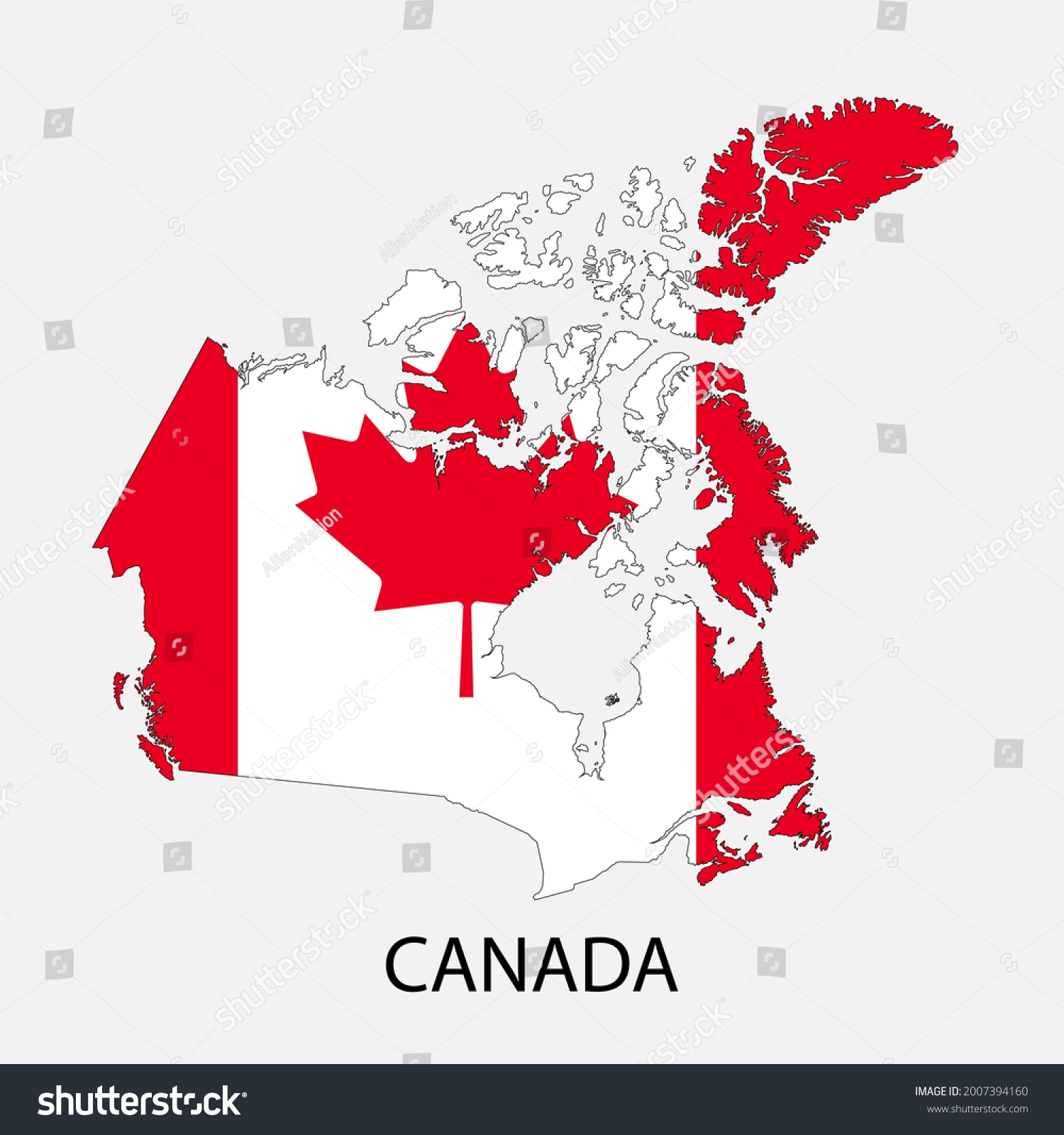 Canada Flag Map Flat Vector Illustration Stock Vector (Royalty Free ...