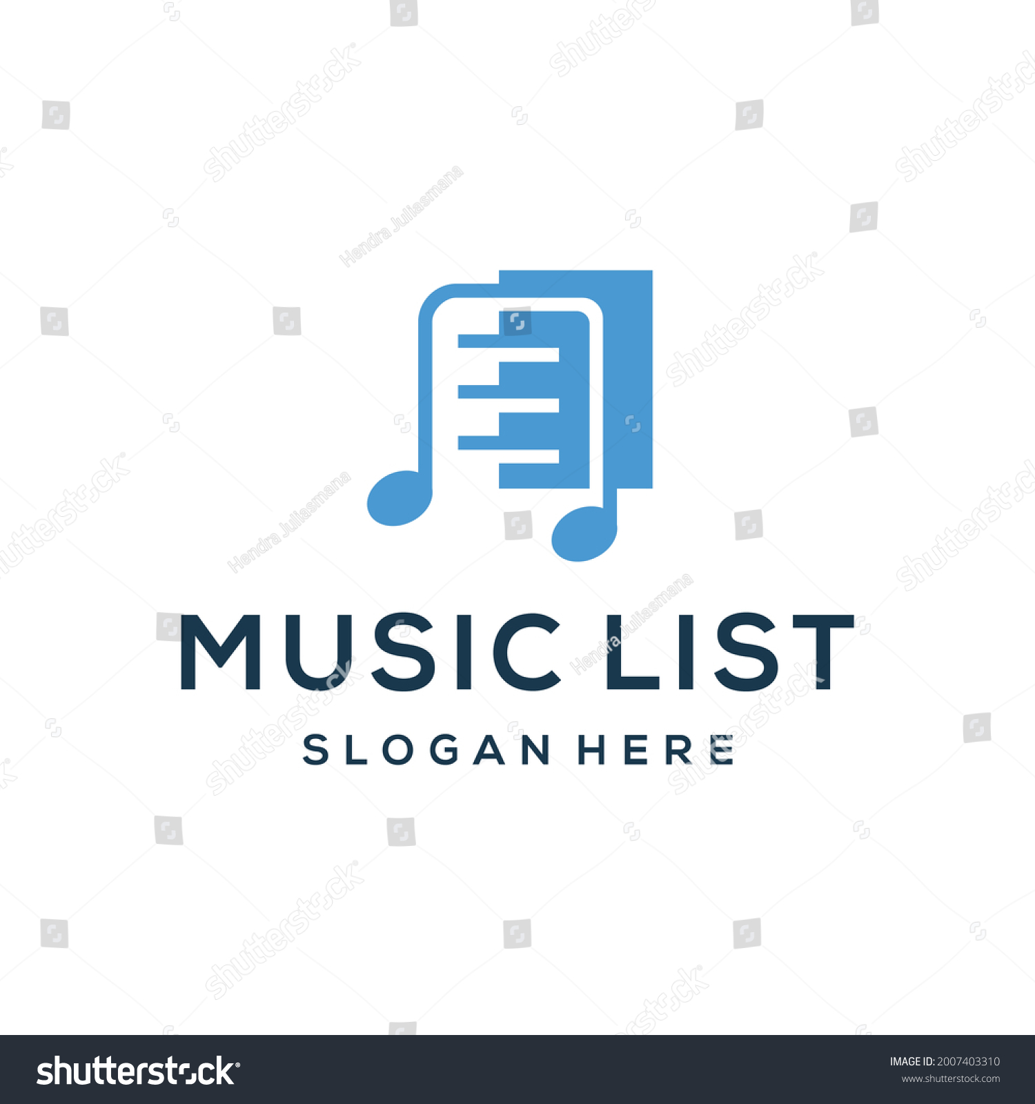 Music List Logo Design Template Stock Vector (Royalty Free) 2007403310 ...