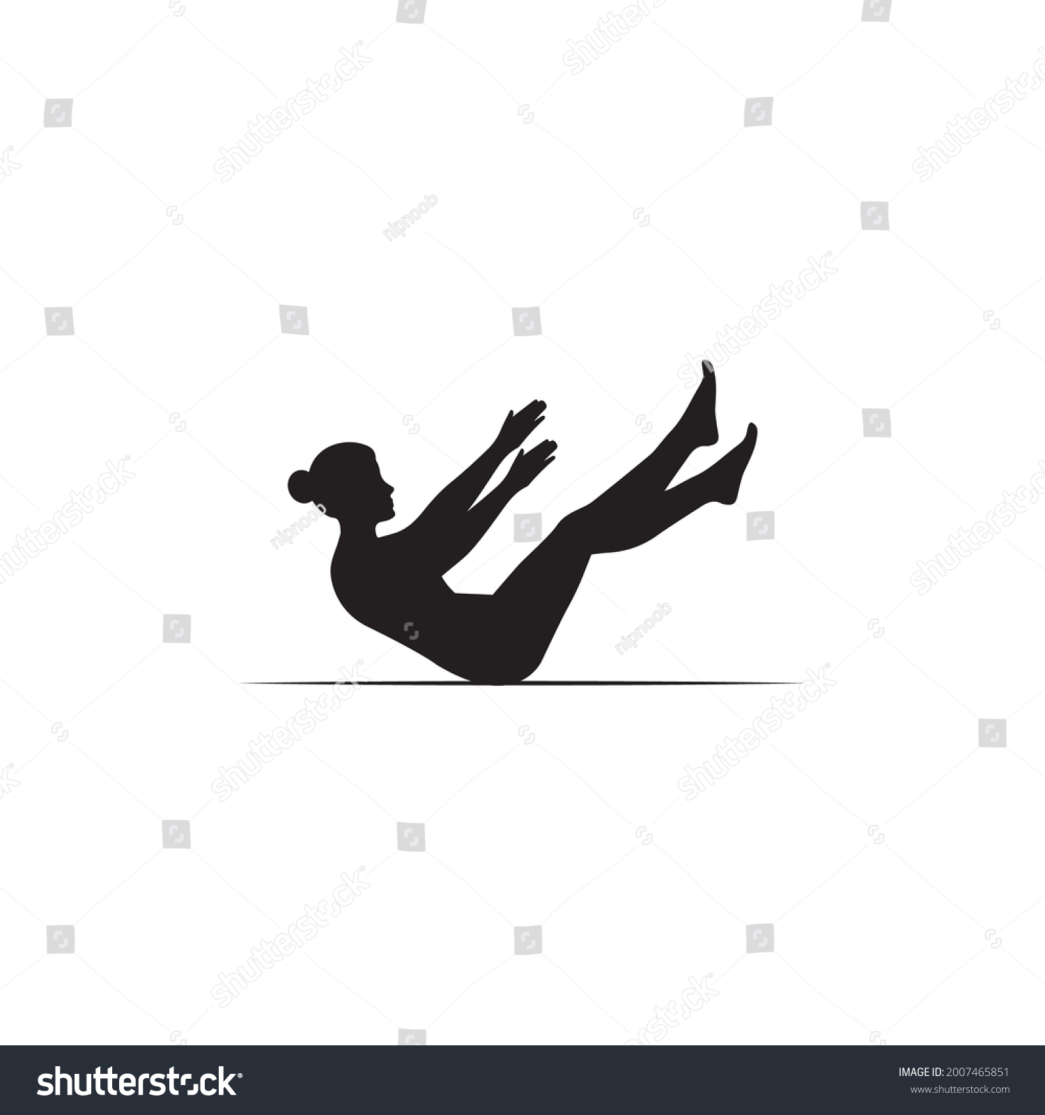 Sitting Pilates Woman Silhouette Logo Stock Vector Royalty Free 2007465851 Shutterstock 0008