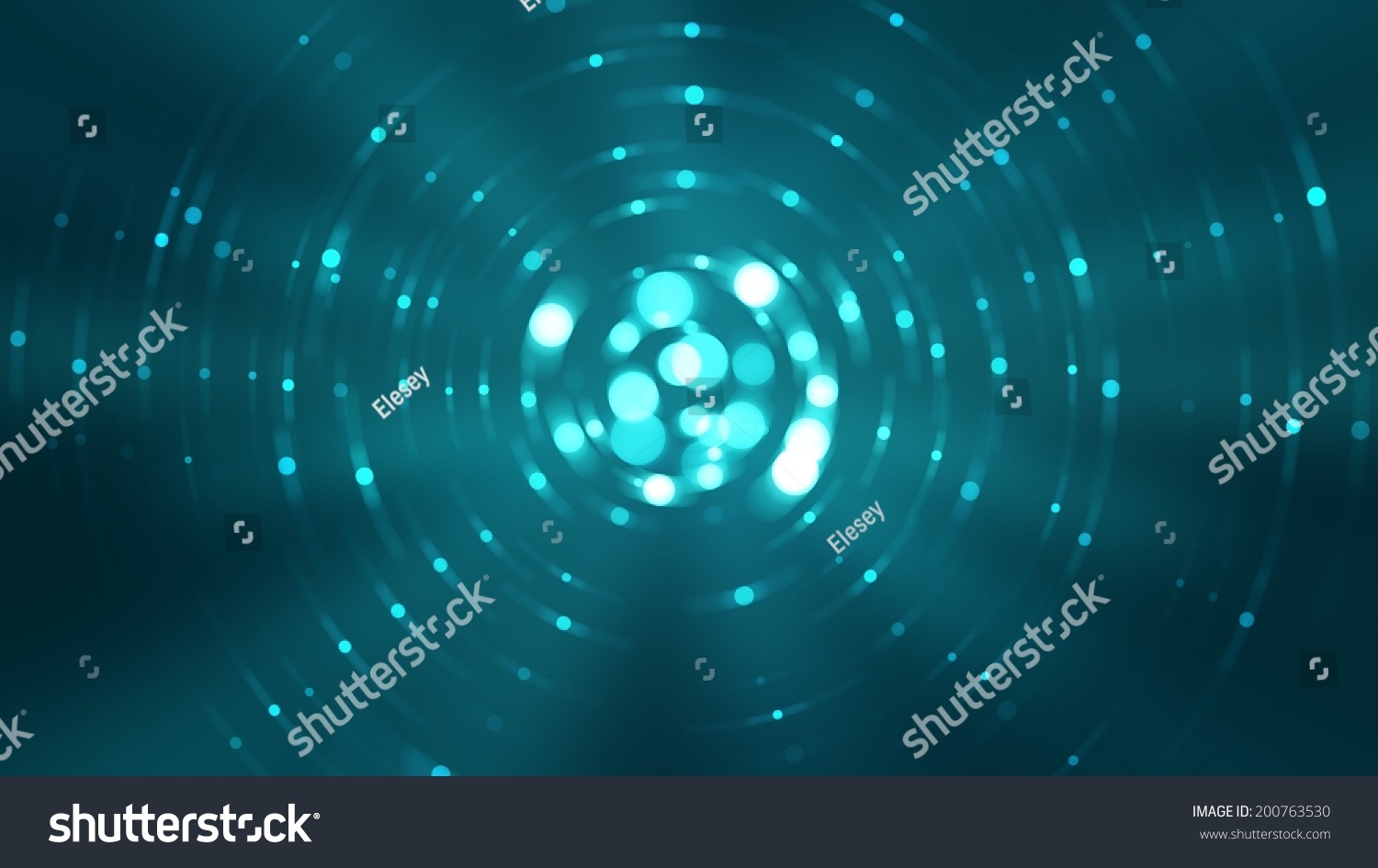 Abstract Blue Neon Background Circles Lines Stock Illustration