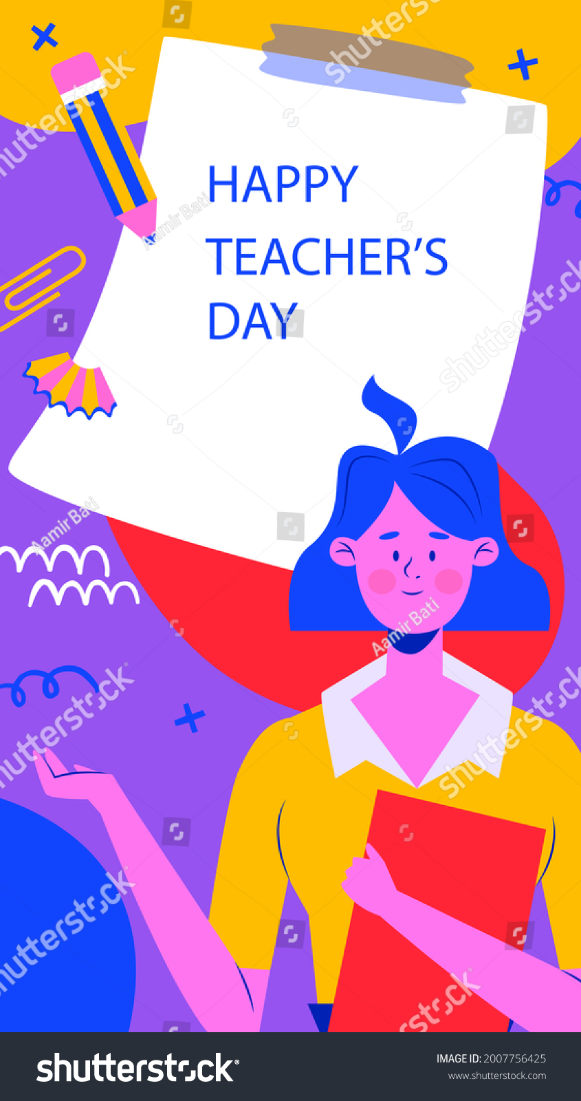 Happy Teachers Day Illustration Art Stock Illustration 2007756425 ...