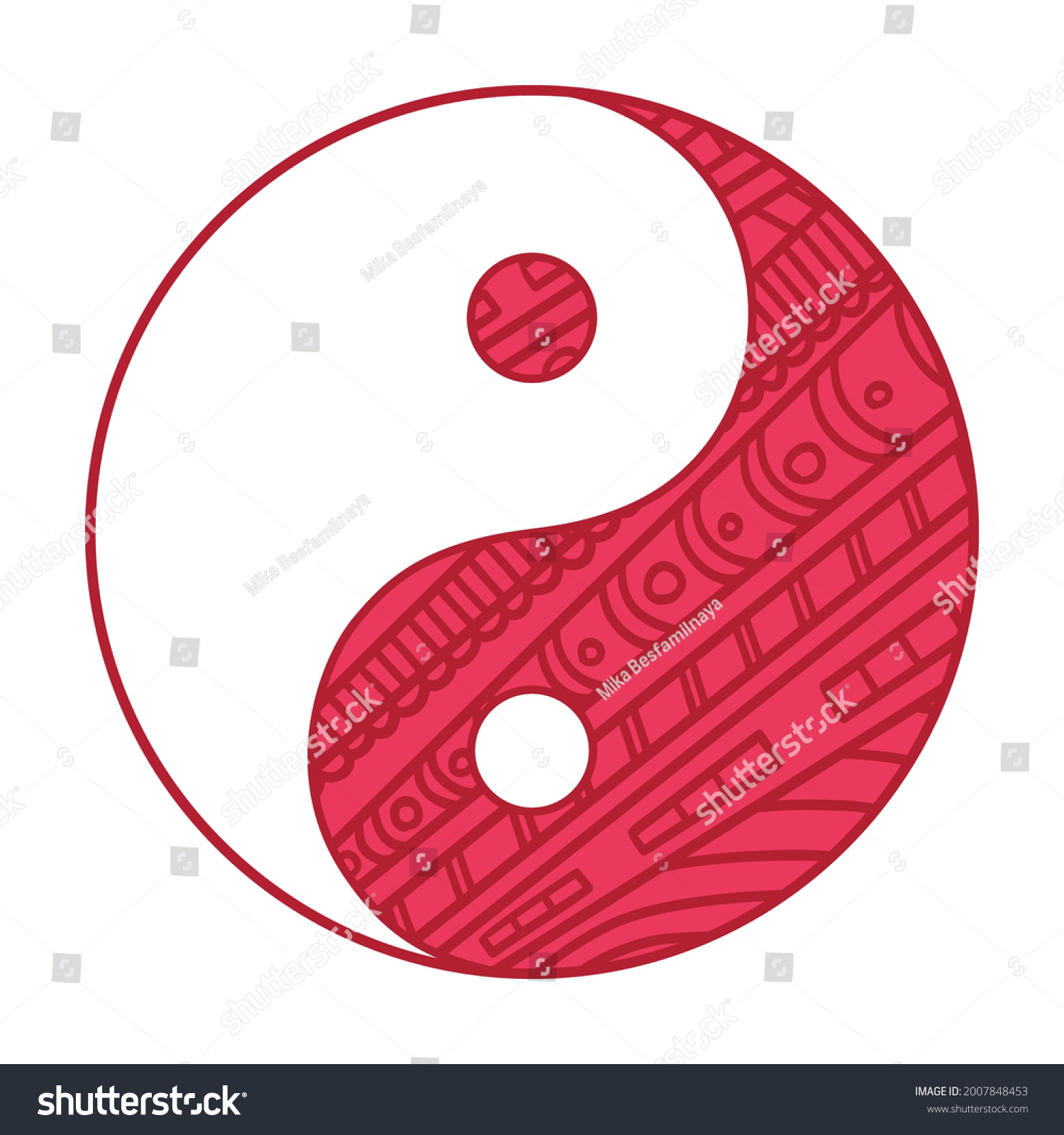 Yin Yang Religious Symbol Religion Hand Stock Vector (Royalty Free