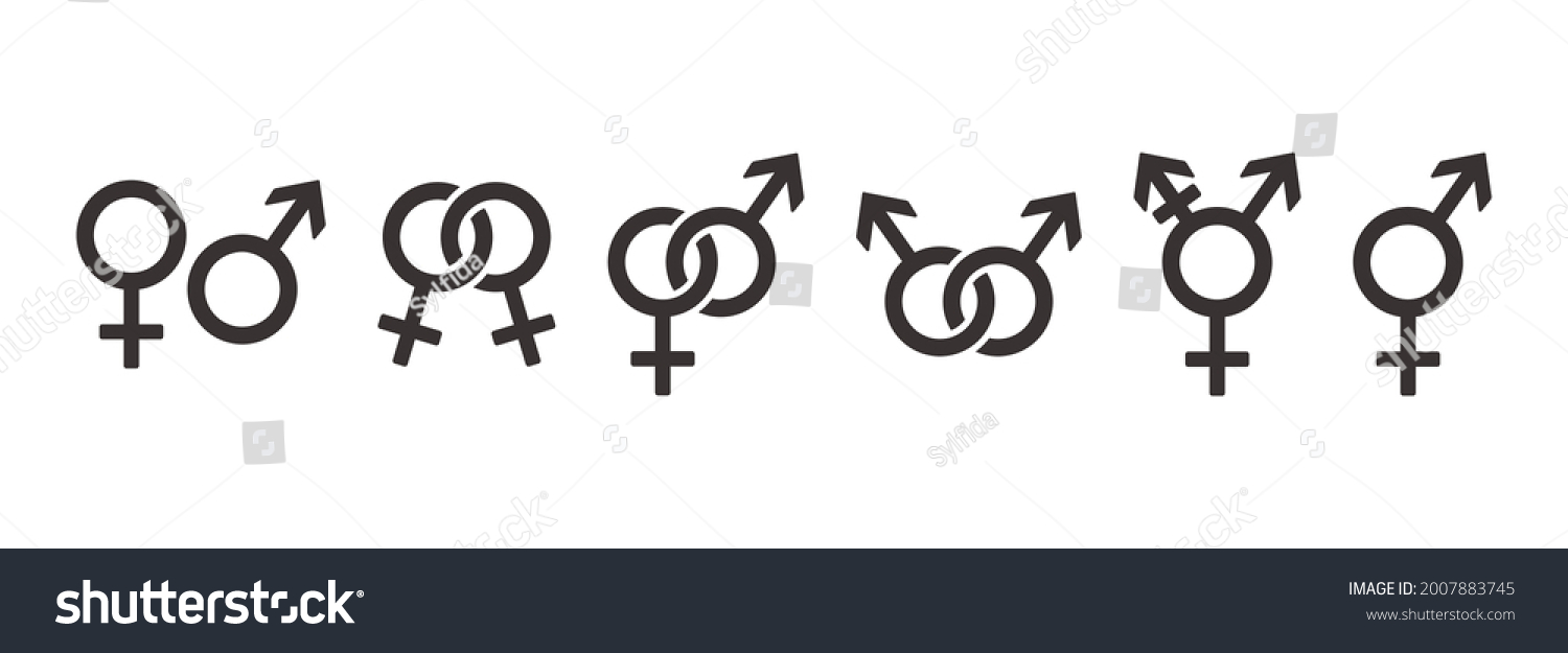 Gender Symbols Icon Set Sexual Orientation Stock Vector Royalty Free 2007883745 Shutterstock 