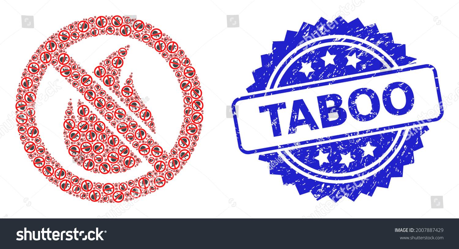 Taboo Grunge Stamp Seal Vector Recursive Stock Vector Royalty Free