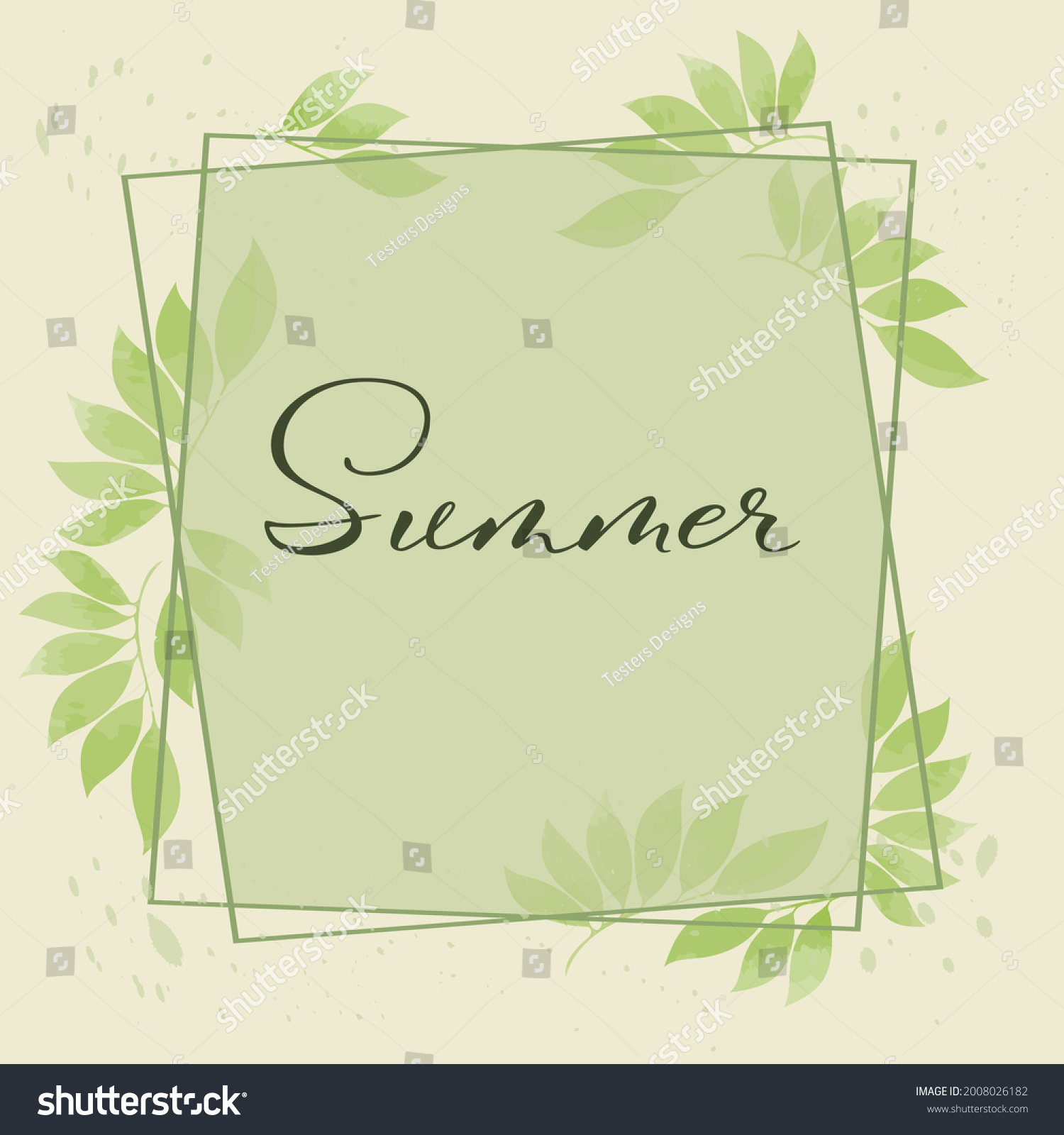 Fresh Spring Green Grass Leaves Frame Stock Vector (Royalty Free ...